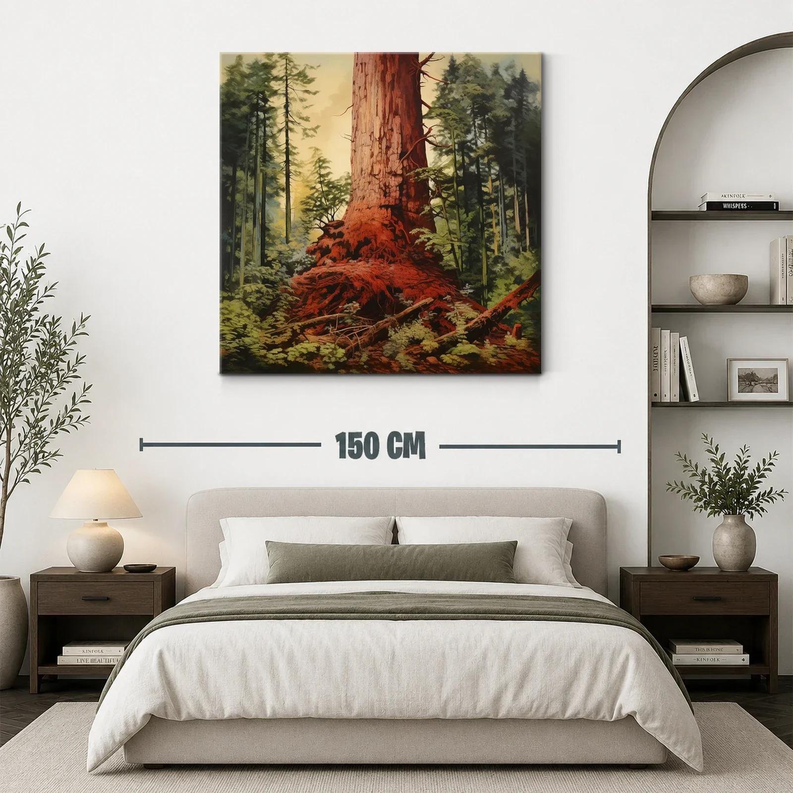 Majestuoso Tronco en Bosque Verde y Tonos Cálidos — miniatura 3