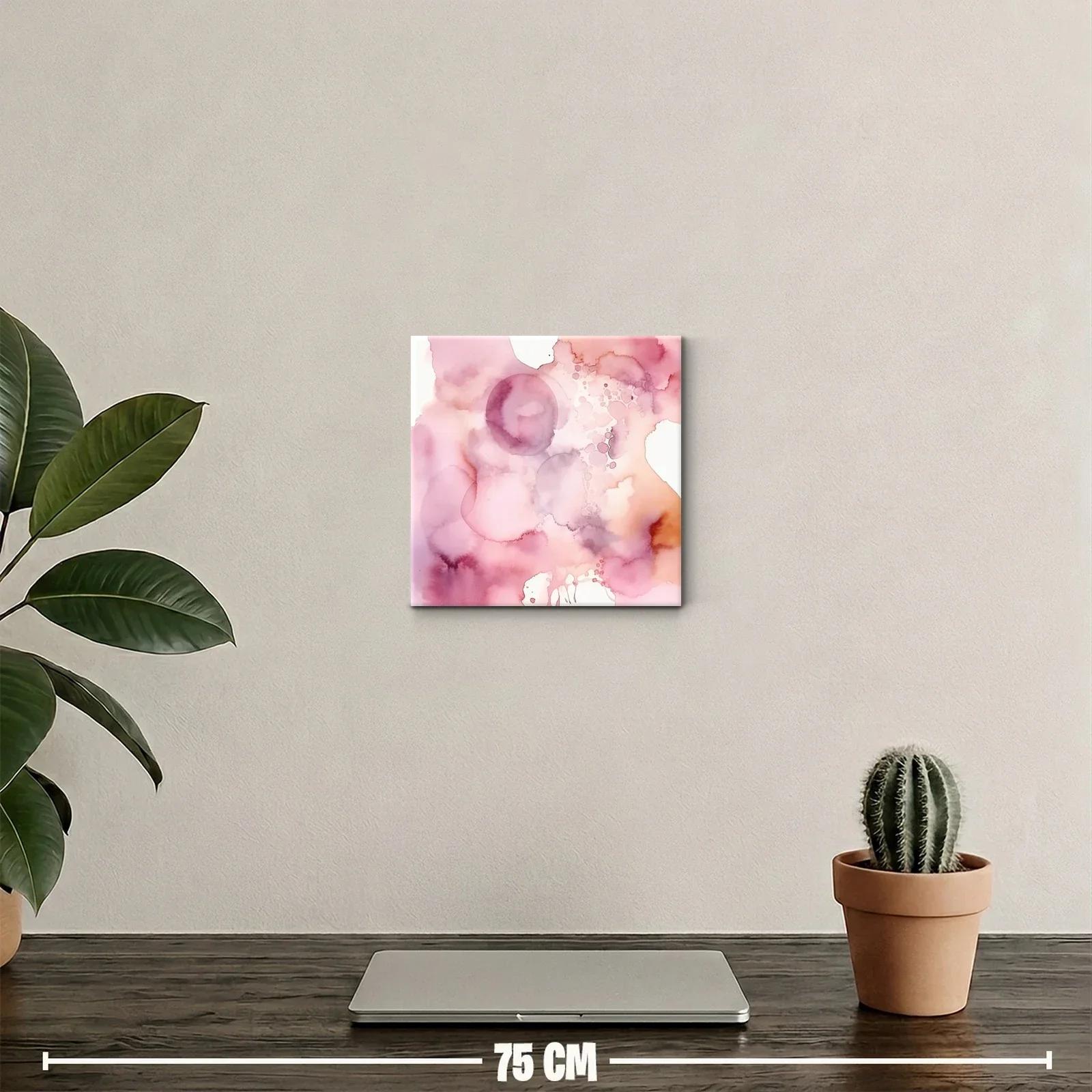Cuadro abstracto en tonos rosas y melocotón suave — miniatura 2