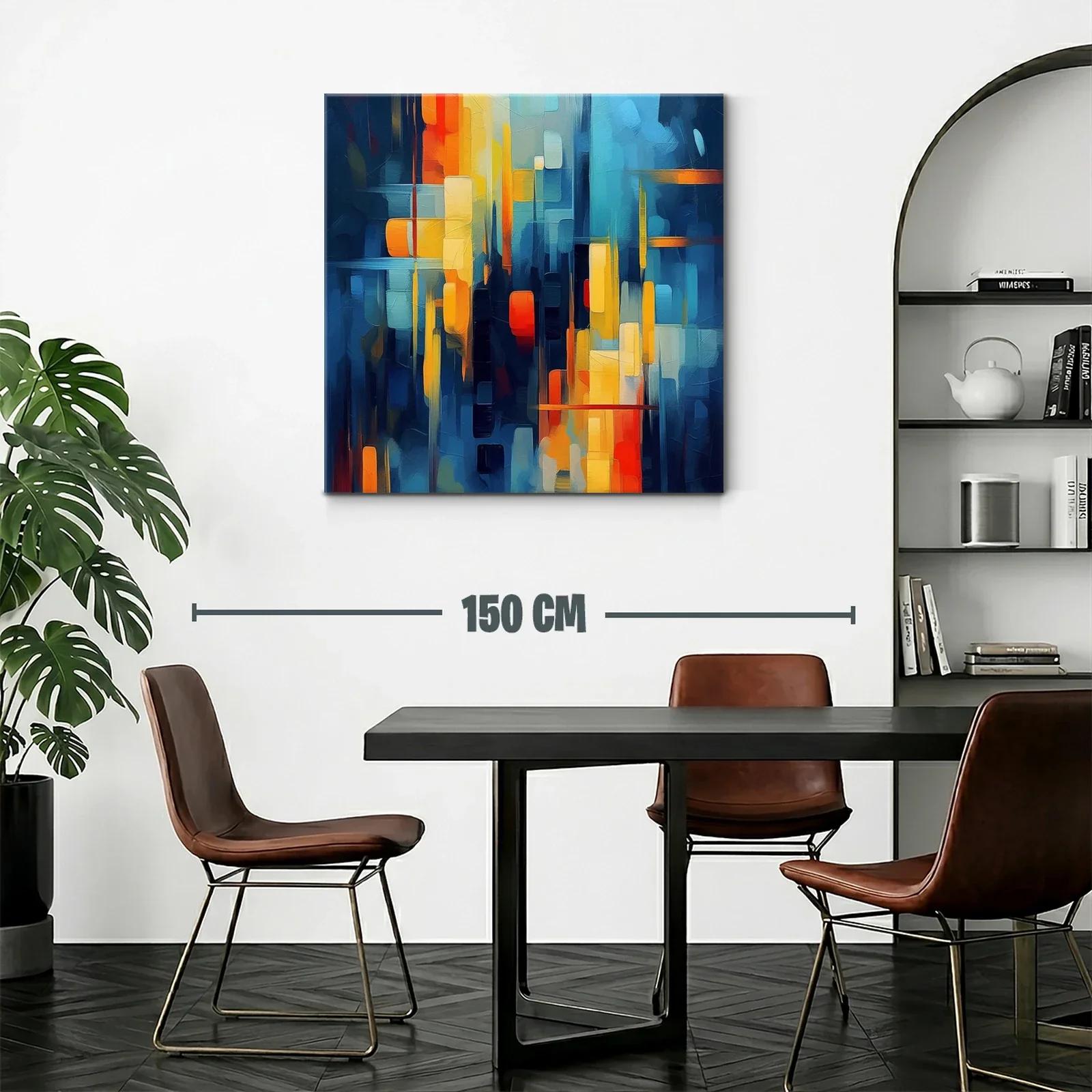 Composición abstracta vibrante con tonos cálidos y fríos — miniatura 2