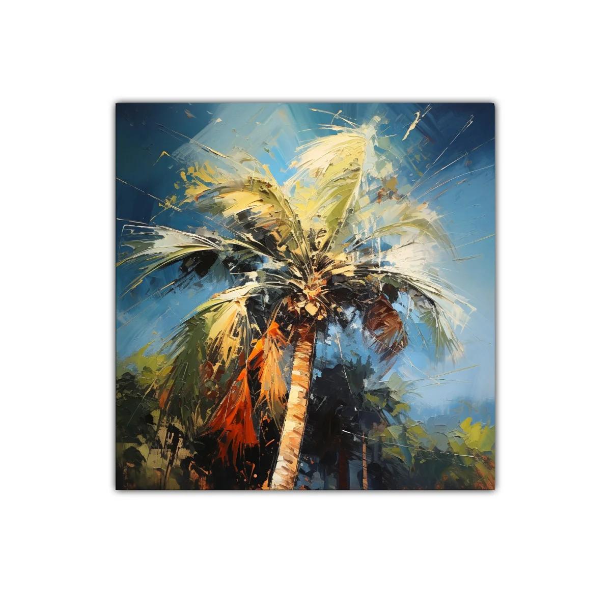 Palmera vibrante con cielo azul y luces cálidas — miniatura 1