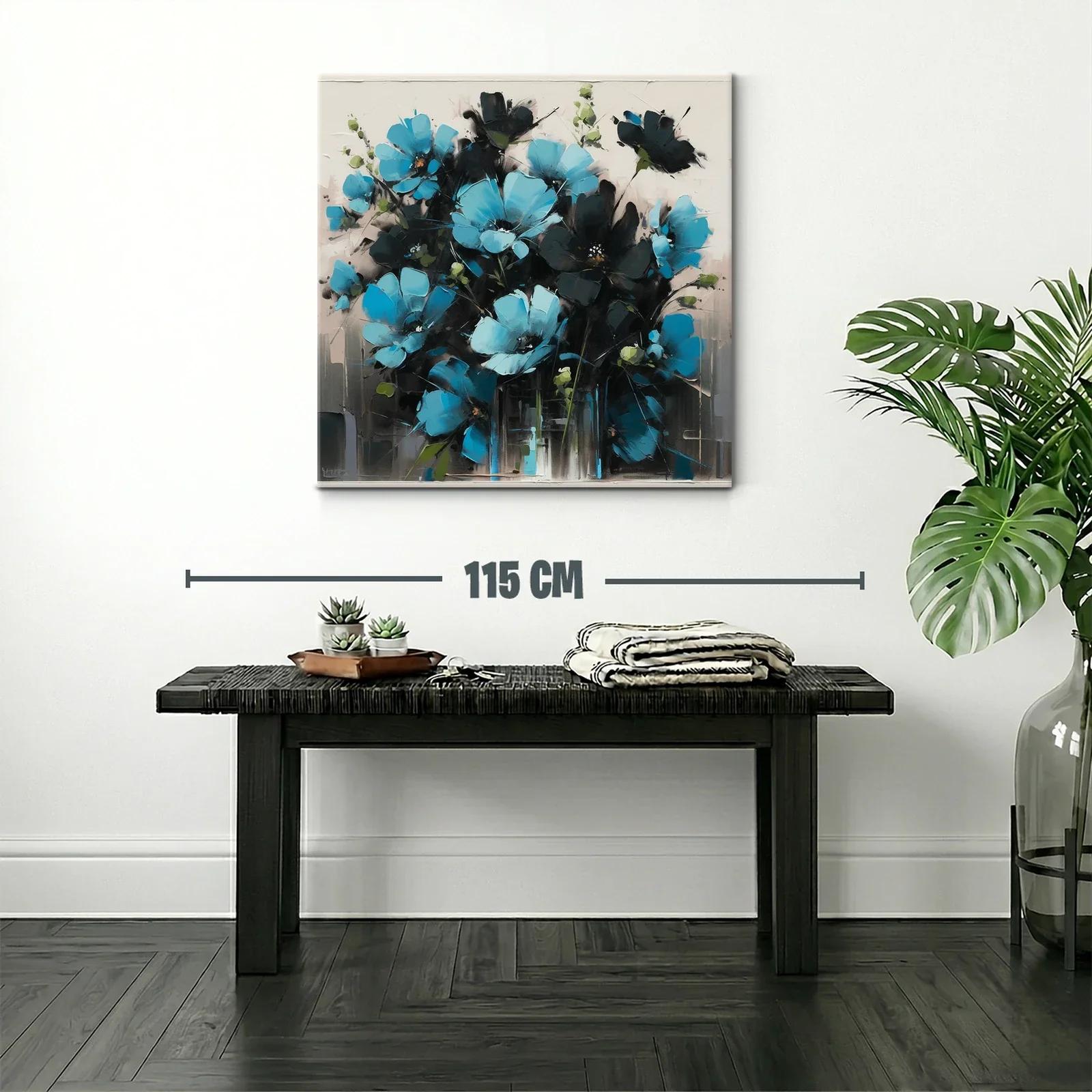 Ramo vibrante de flores azules con contrastes oscuros — miniatura 2