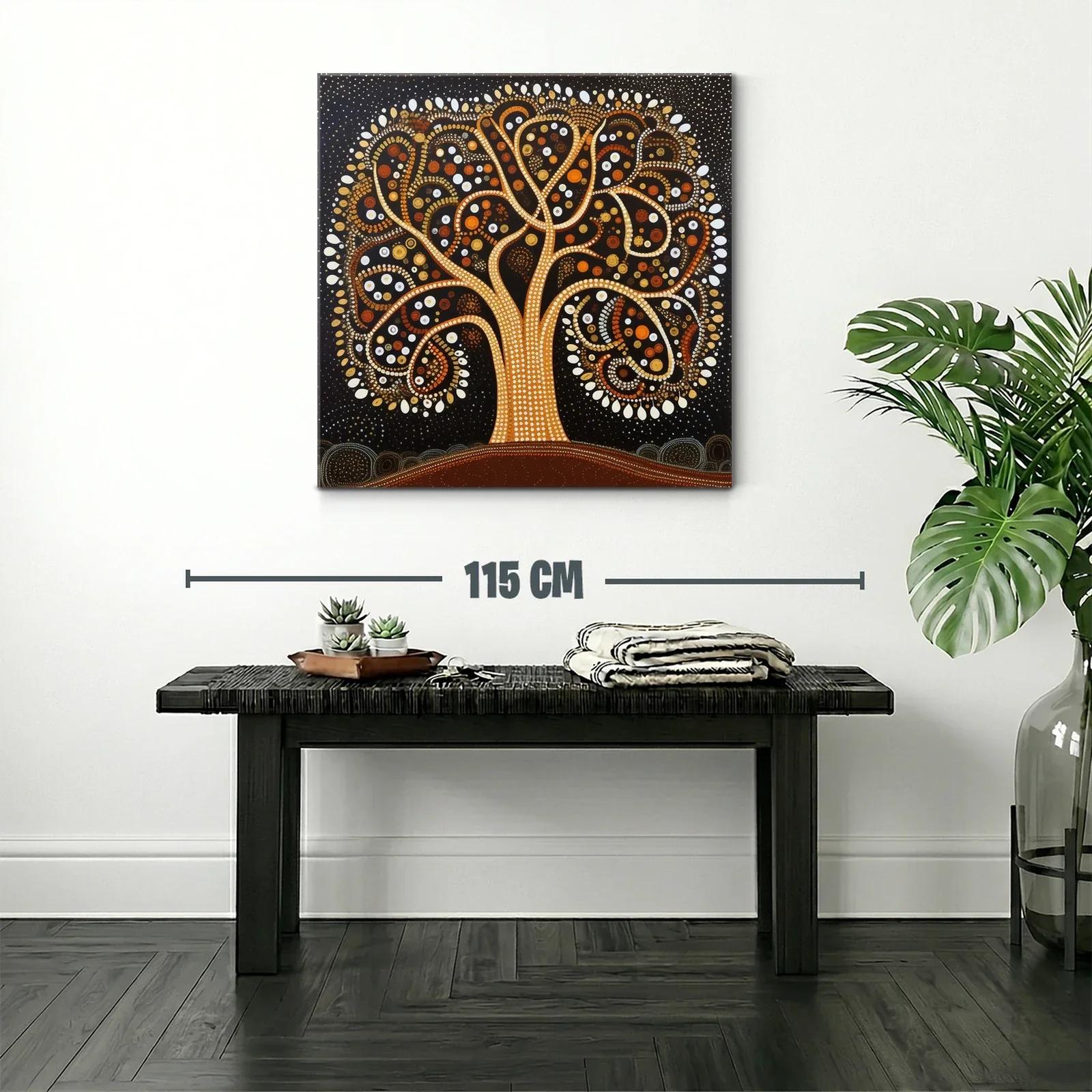 Árbol con patrones de puntos en tonos tierra y negro — miniatura 2