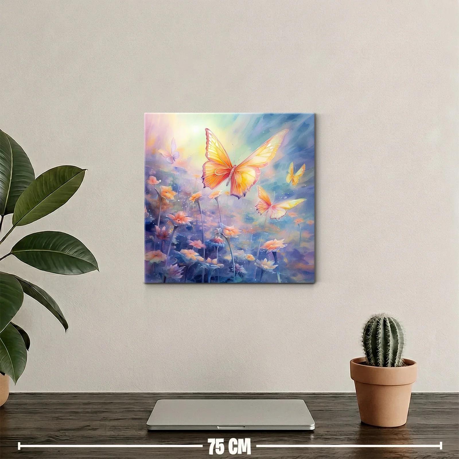Mariposas luminosas en campo de flores encantado — miniatura 2