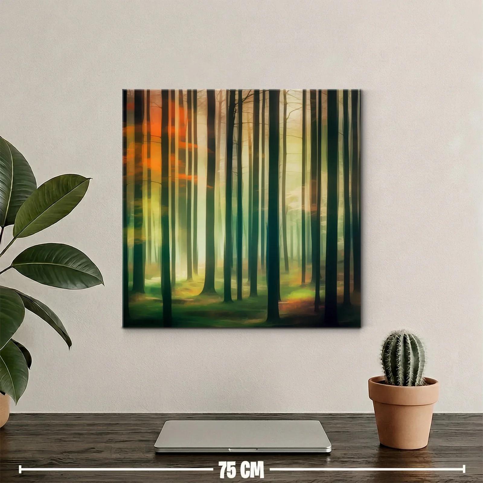Bosque luminoso con tonos cálidos y verdes profundos — miniatura 2