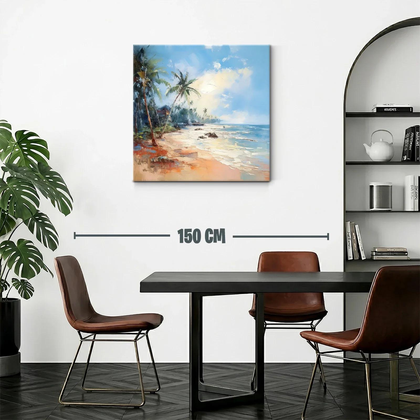 Paisaje costero con palmeras y mar azul brillante — miniatura 2