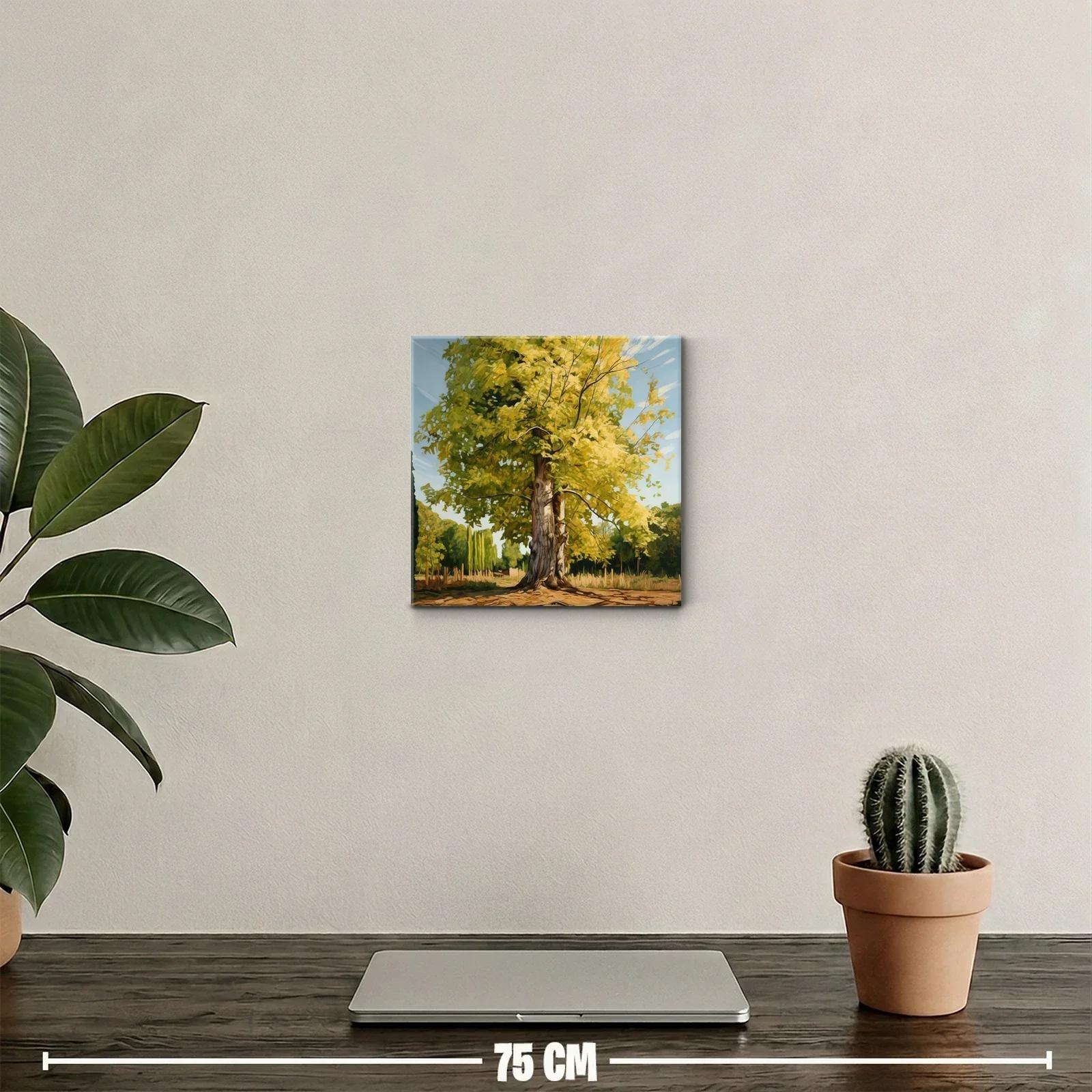 Árbol luminoso en paisaje campestre en tonos otoñales — miniatura 2