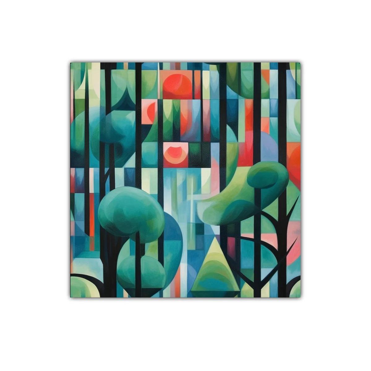 Cuadro abstracto con formas geométricas y tonos vibrantes — imagen principal