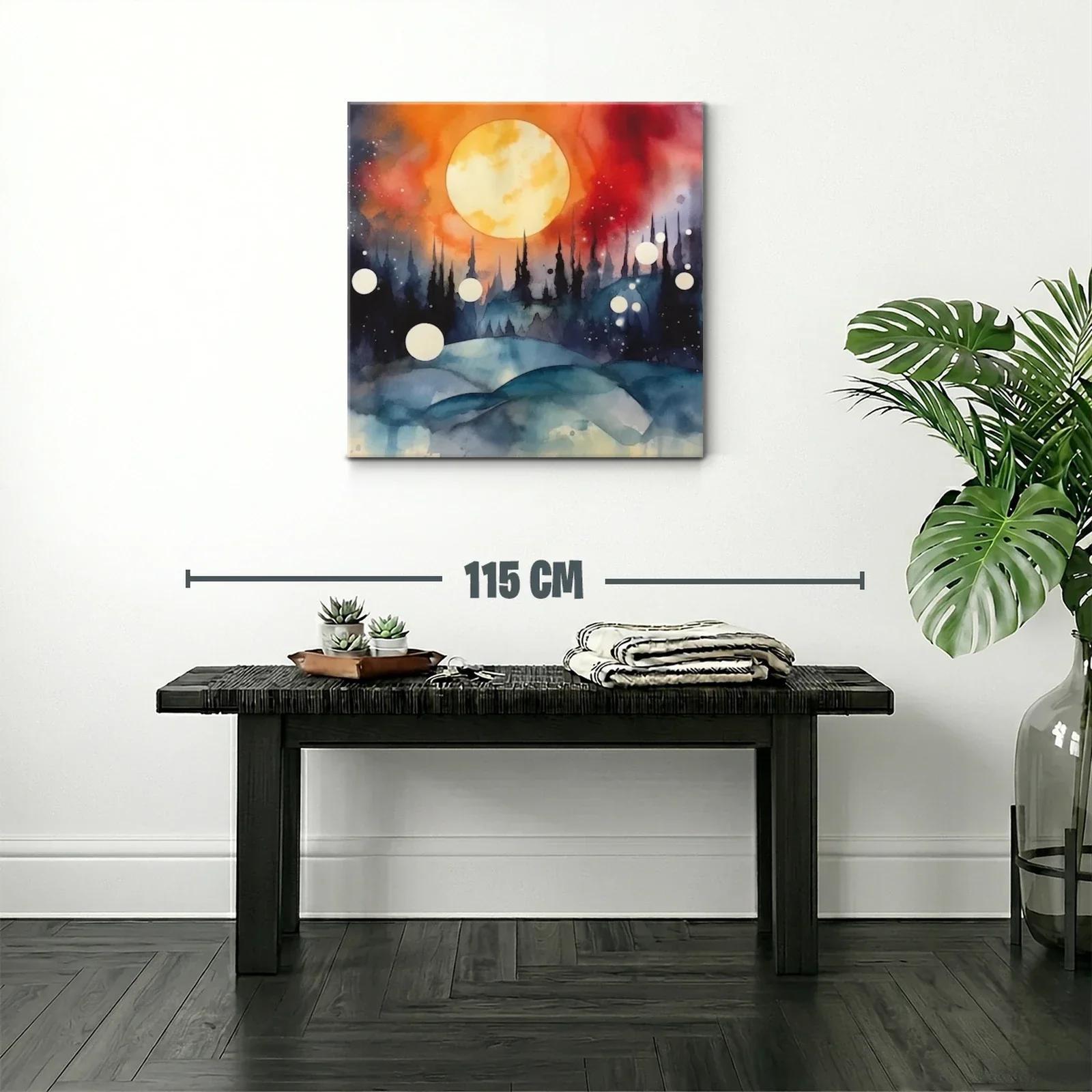 Paisaje onírico con luna llena y cielo intenso — miniatura 2