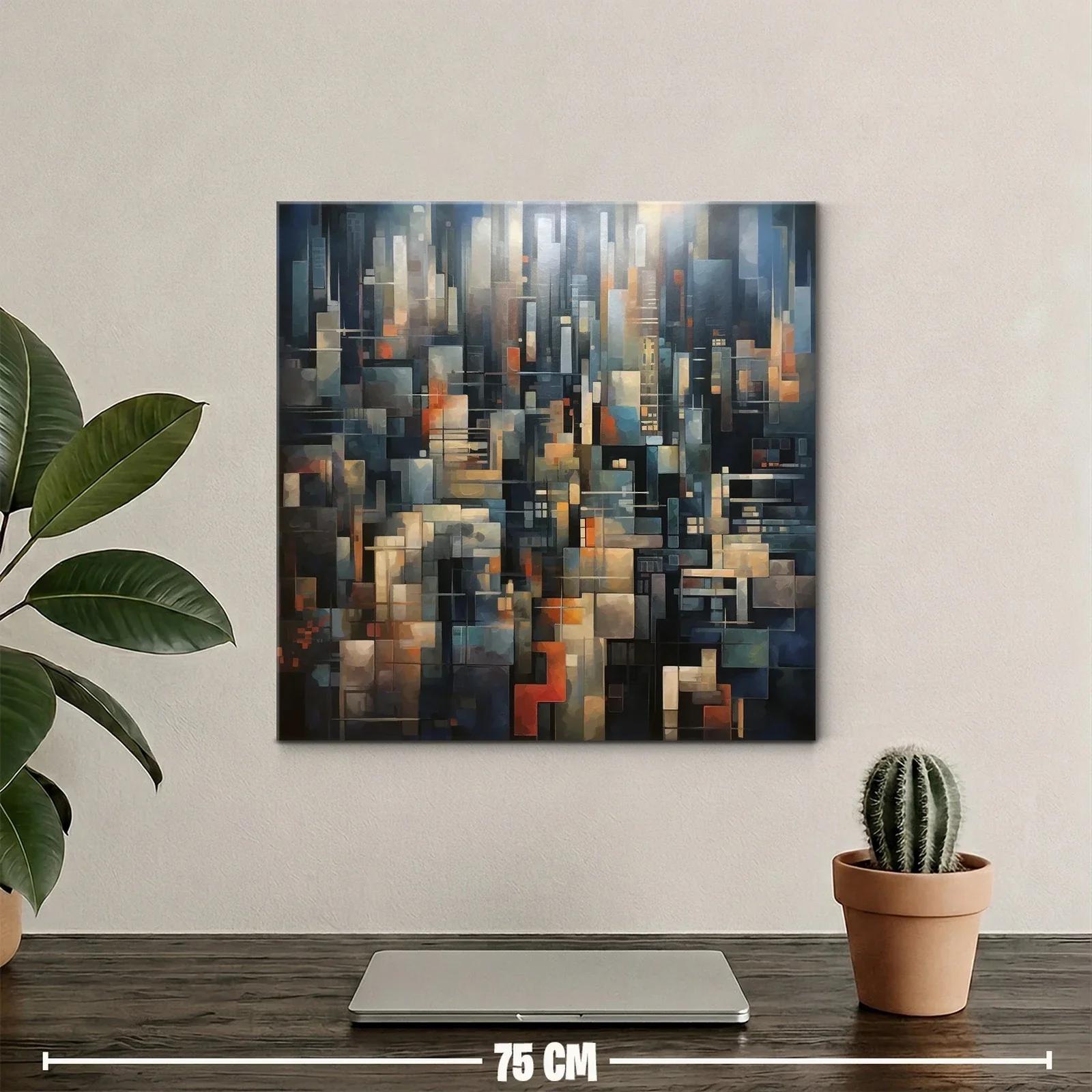 Composición abstracta urbana en tonos oscuros y cálidos — miniatura 2