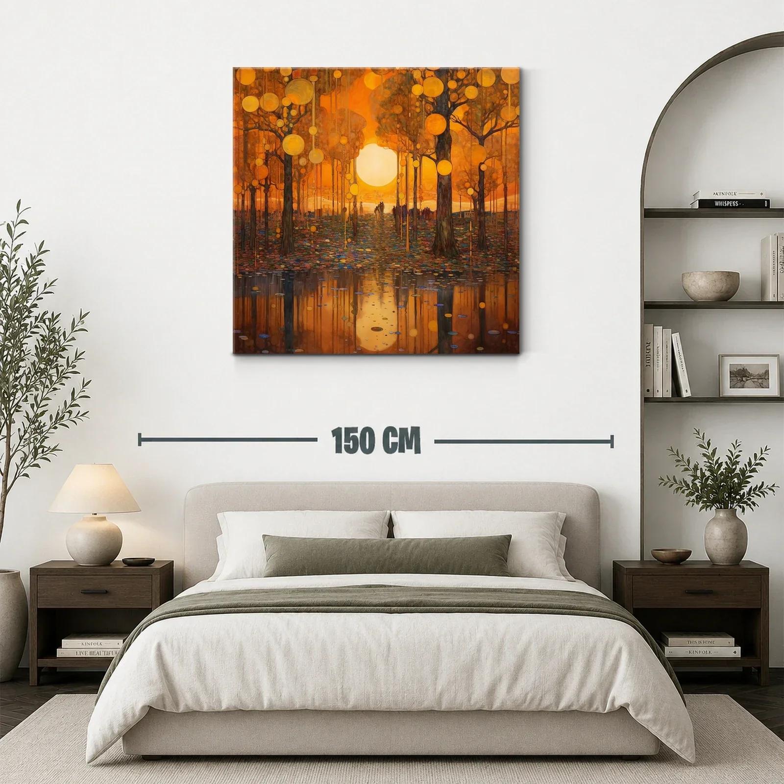 Atardecer dorado entre árboles y reflejos mágicos — miniatura 3
