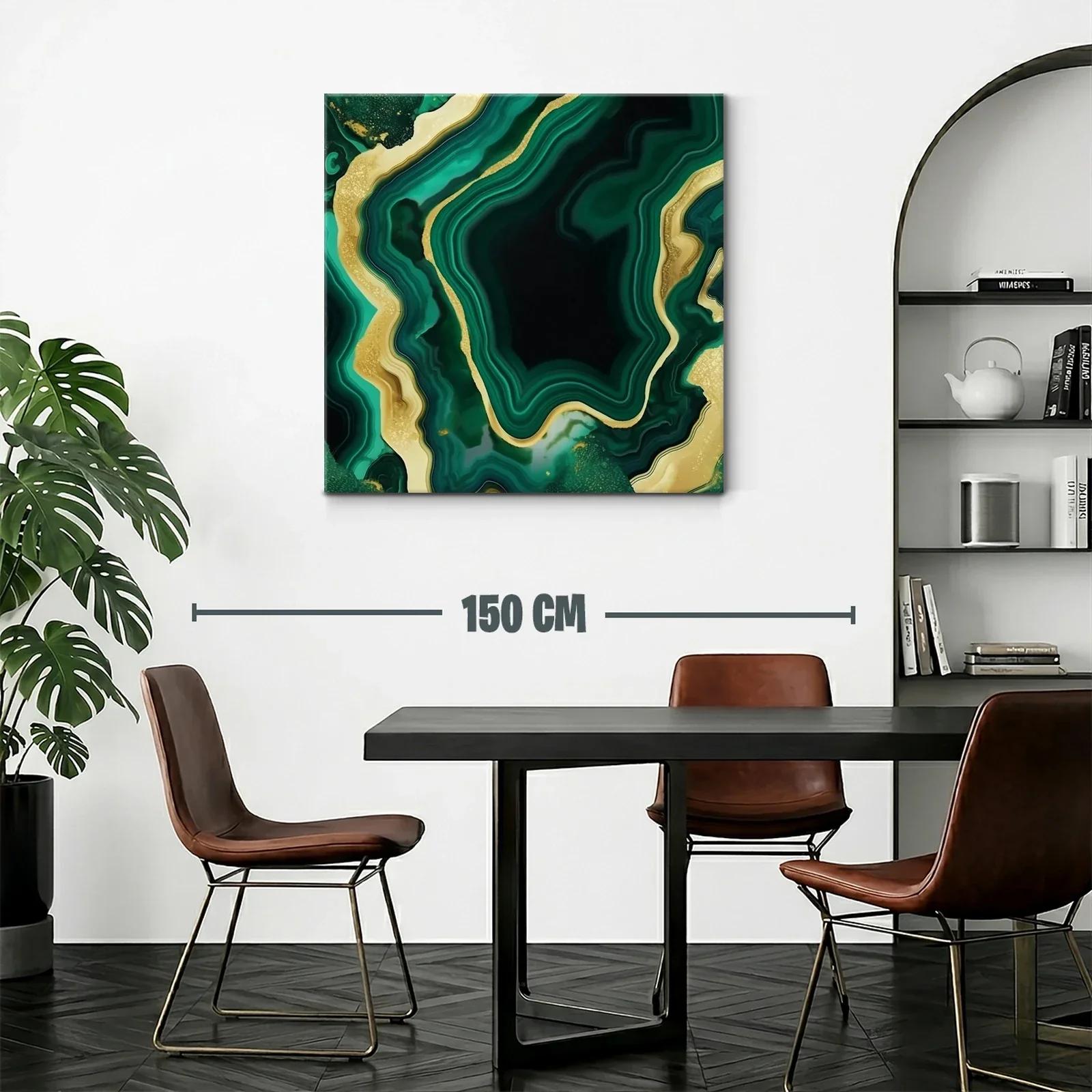 Diseño abstracto en tonos verdes con detalles dorados — miniatura 2