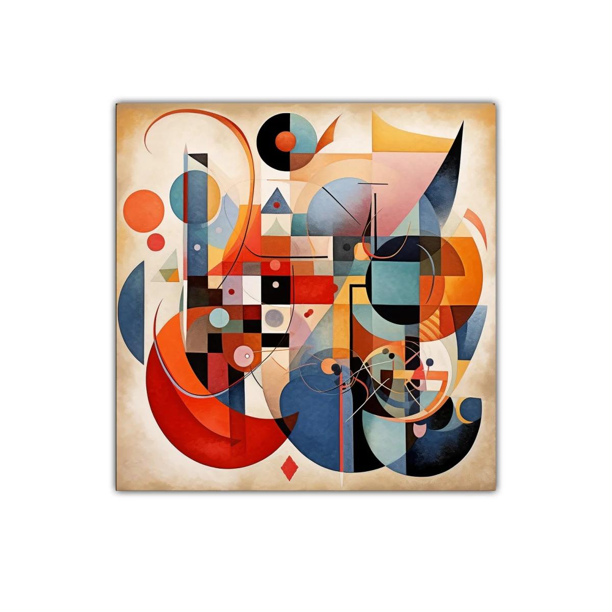 Composición abstracta con formas geométricas y colores cálidos — imagen principal