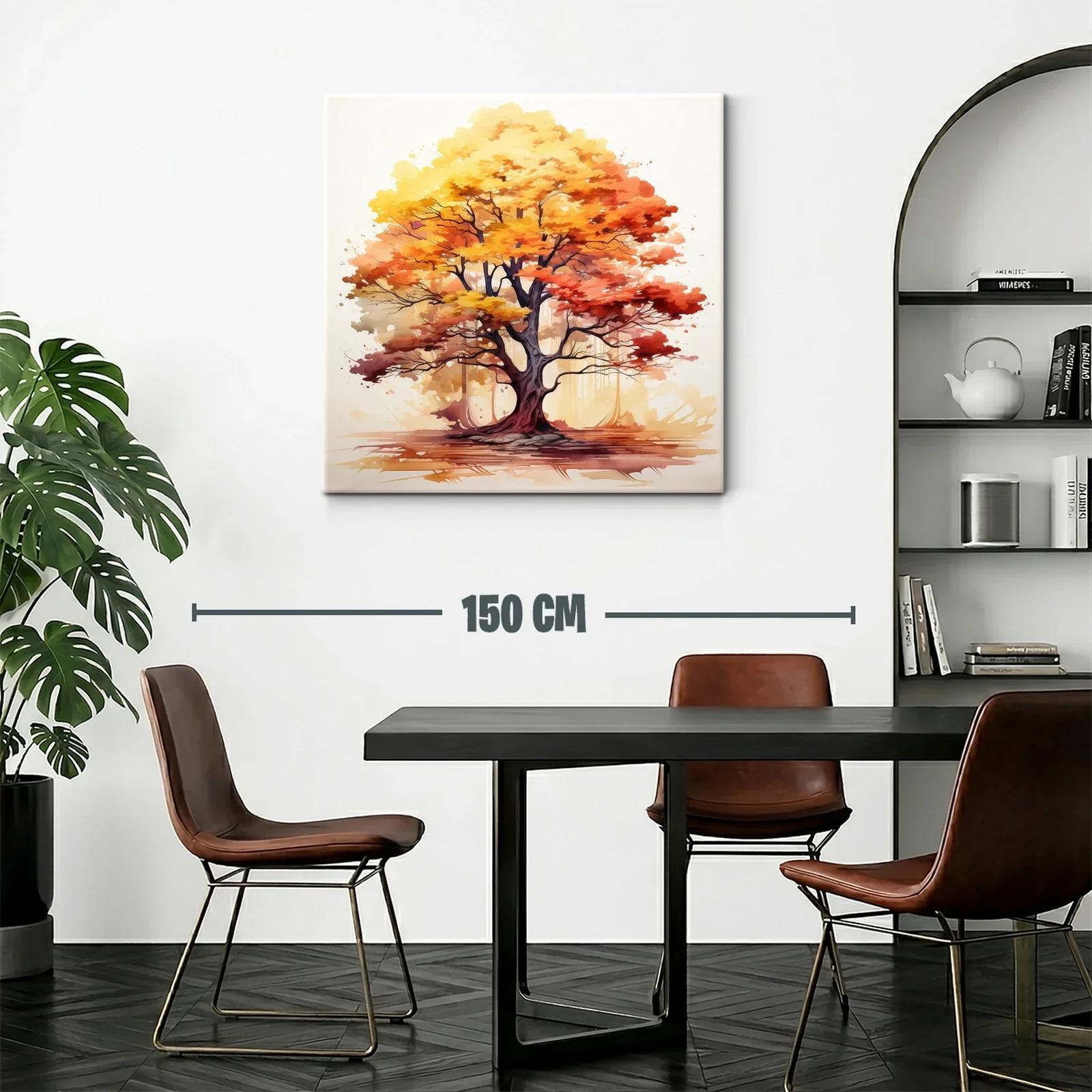 Arbol otoñal con tonos cálidos intensos y vibrantes — miniatura 2