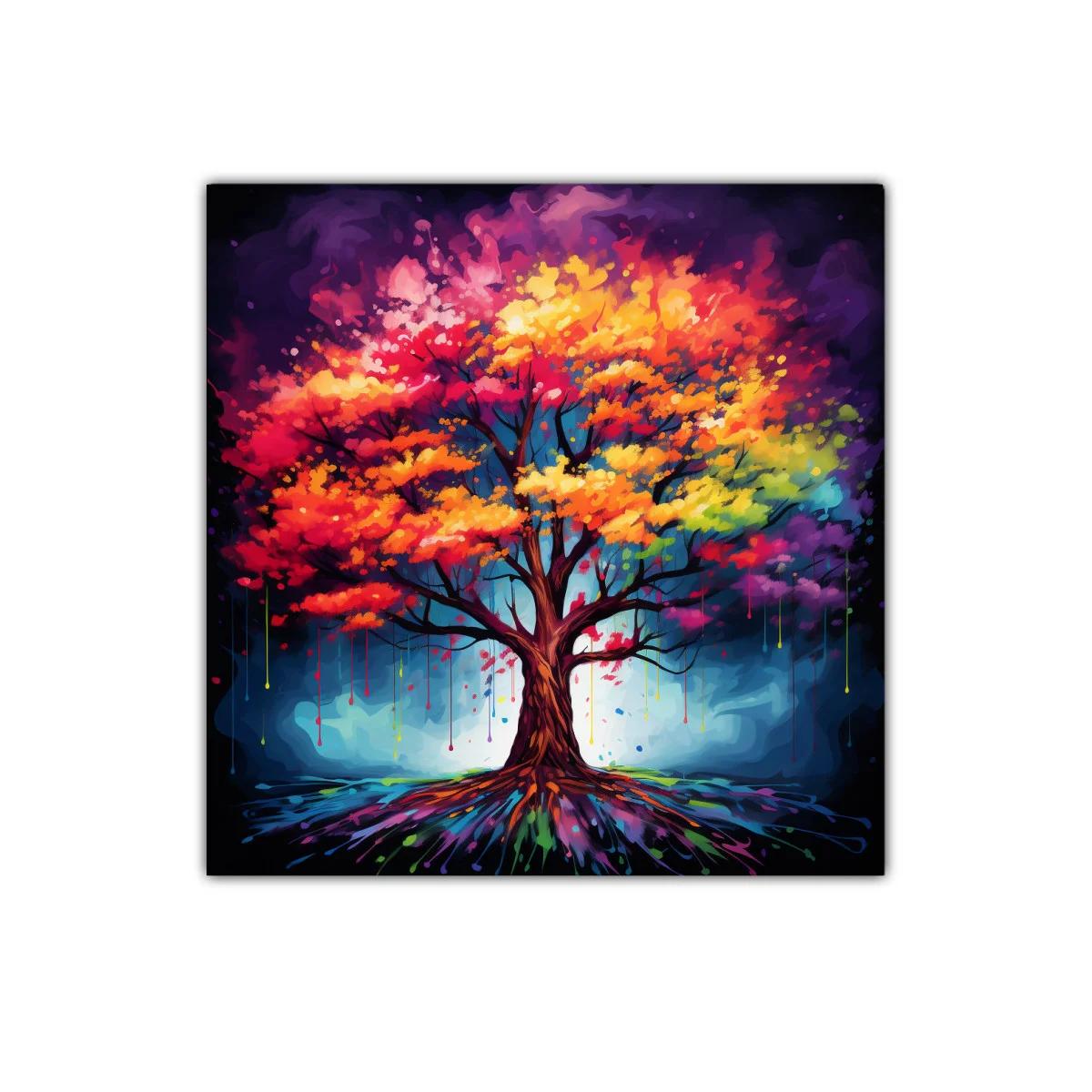 Árbol de colores vibrantes con pinceladas dinámicas — imagen principal