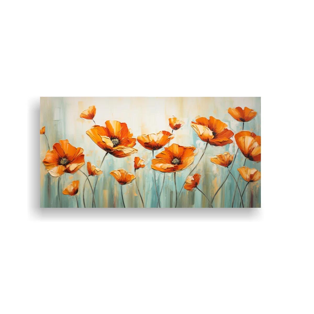 Cuadro amapolas naranjas en formato horizontal — imagen principal
