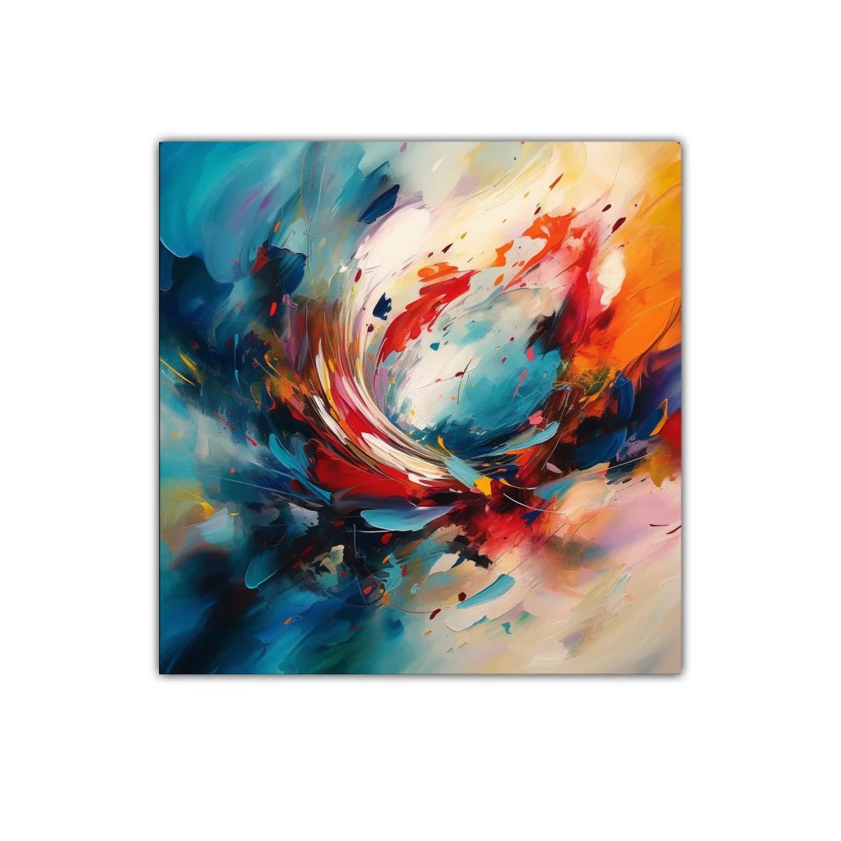 Cuadro abstracto con explosión de color vibrante y dinamismo — imagen principal