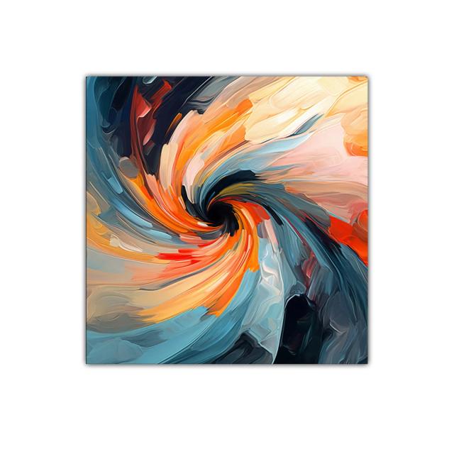Cuadro abstracto con remolino de colores vibrantes