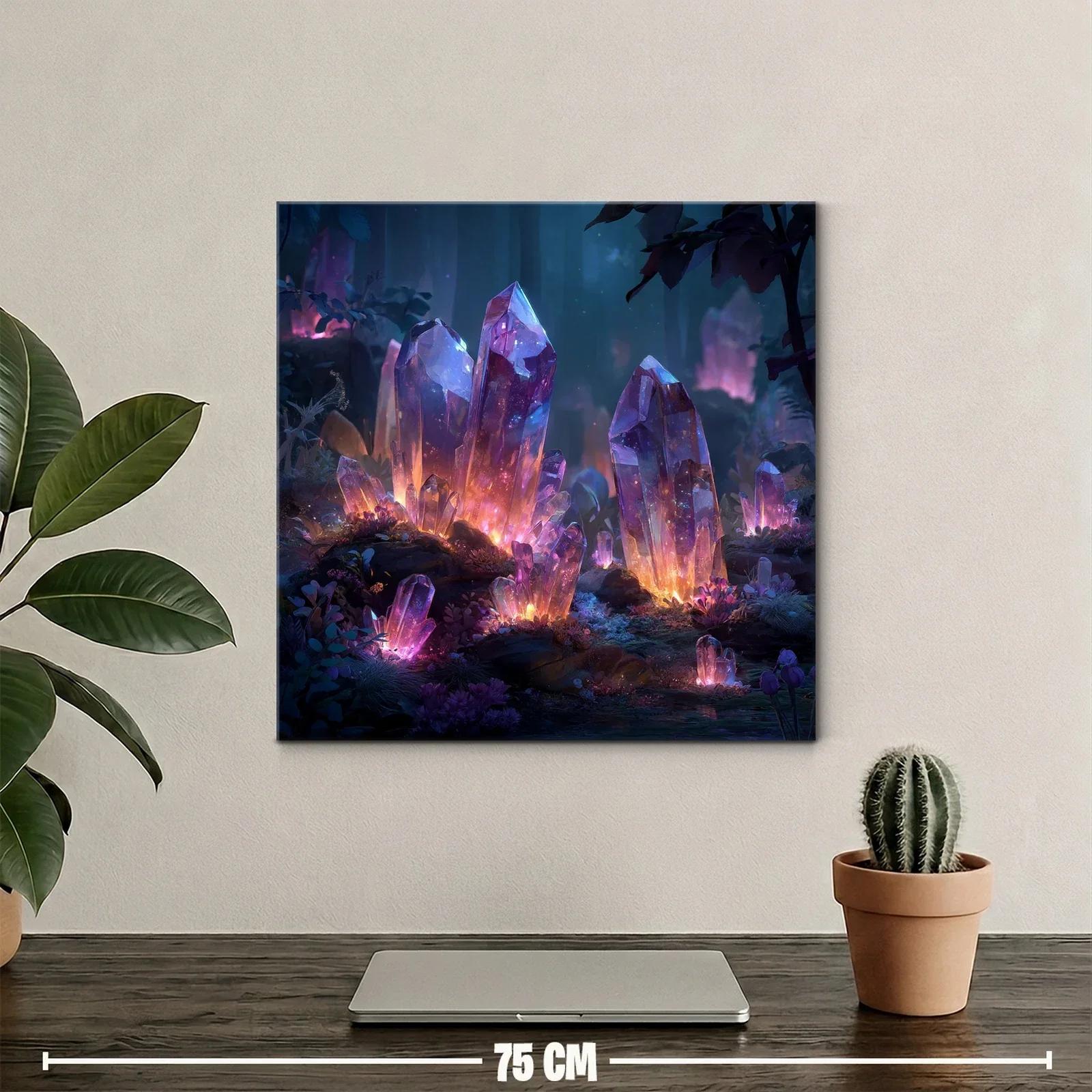 Cuadro con cristales luminosos en tonos violeta y azul — miniatura 2