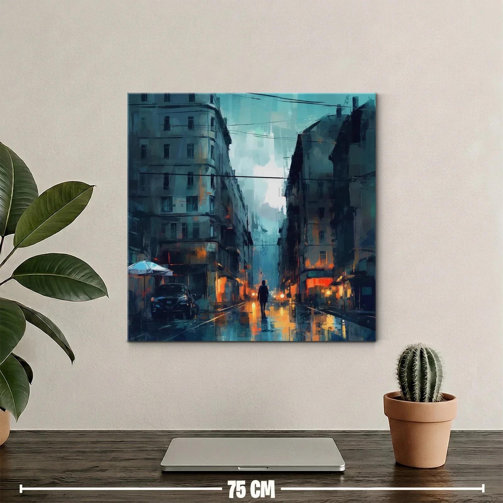 Atardecer urbano con reflejos y silueta solitaria — miniatura 2