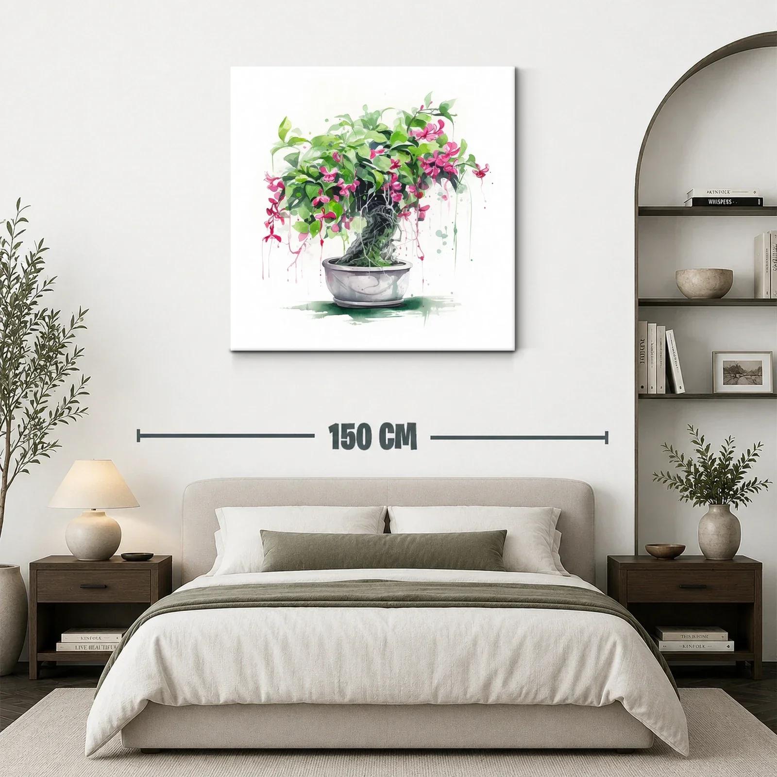 Bonsái con flores rosas y follaje exuberante — miniatura 3