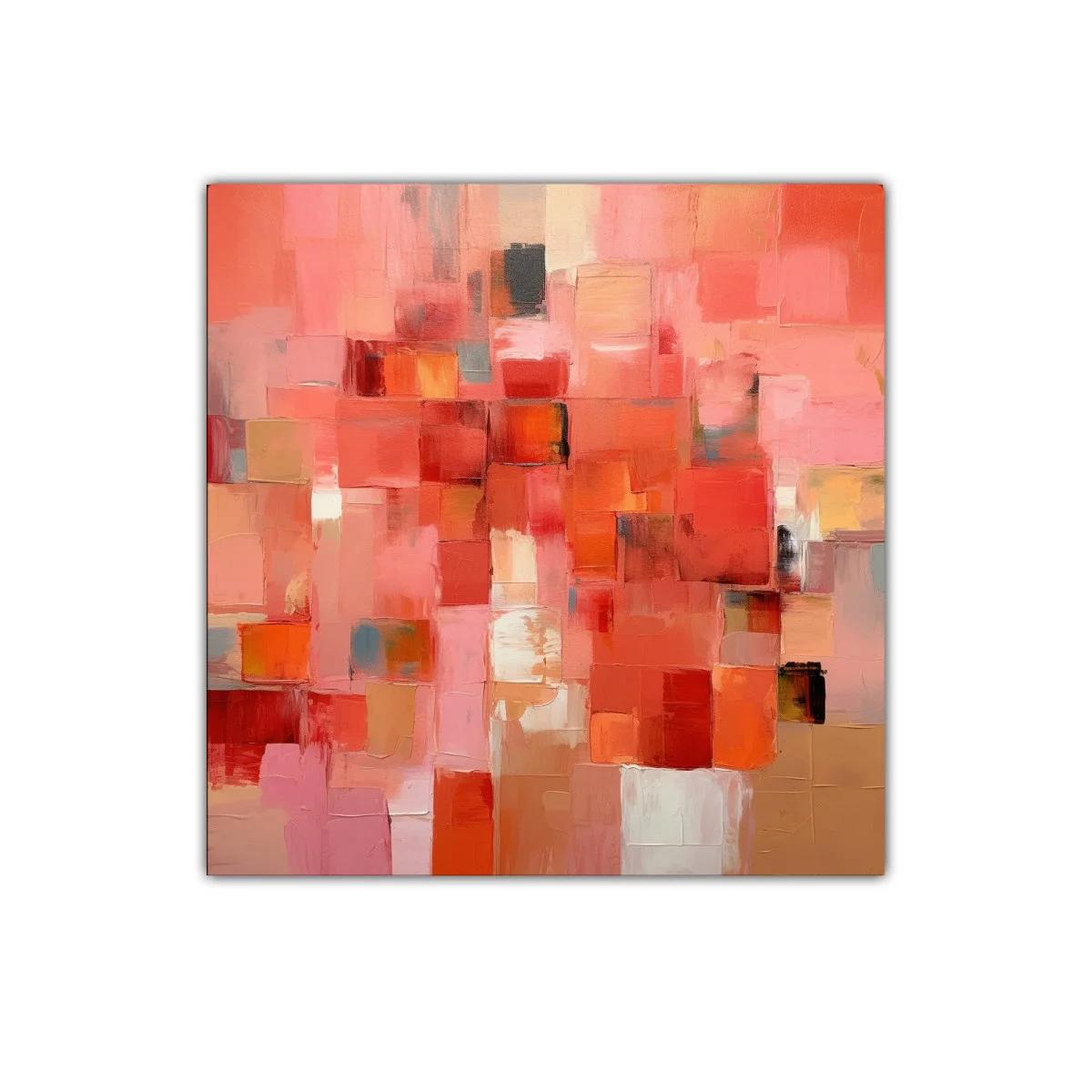 Cuadro abstracto con intensos tonos rojos y rosas — imagen principal