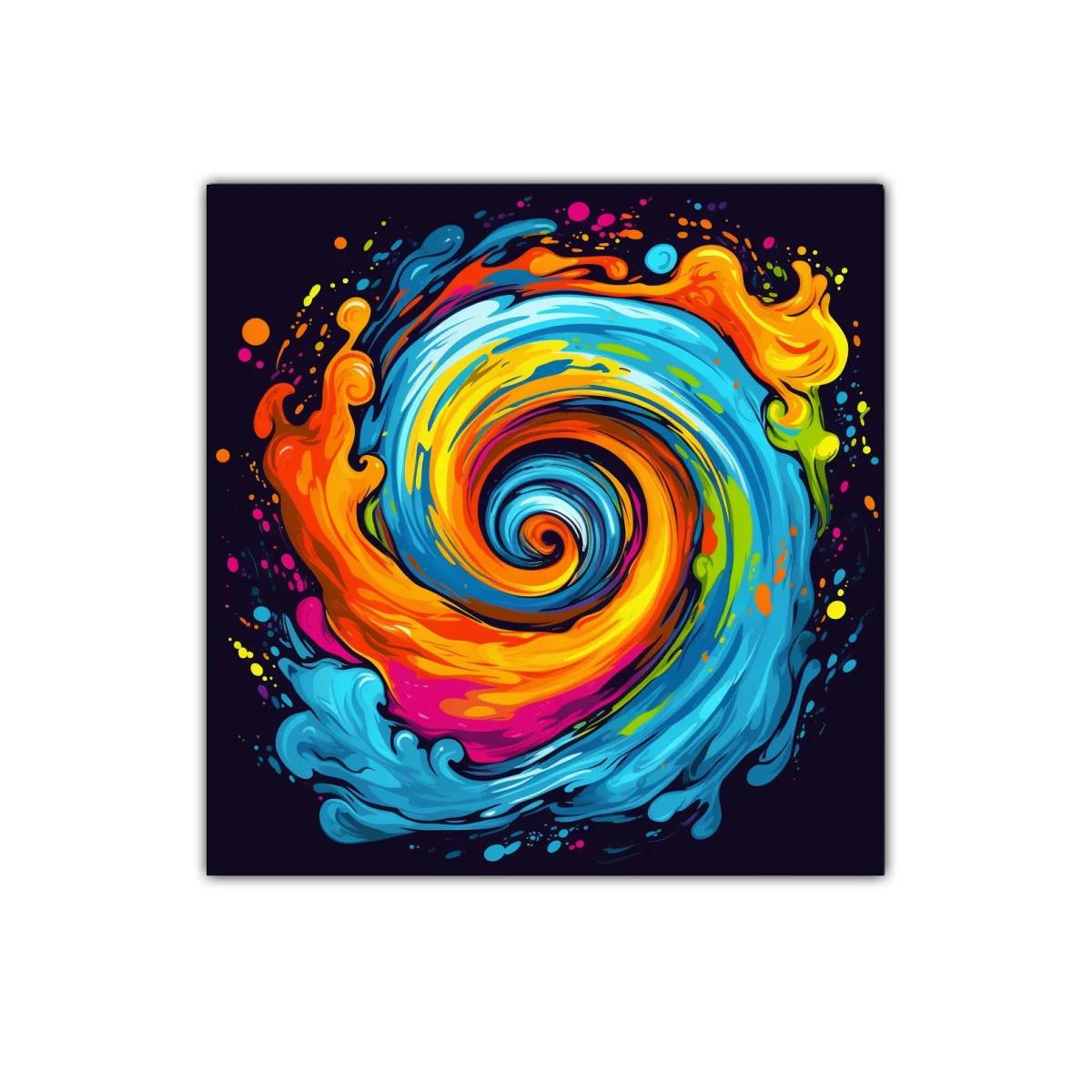 Cuadro abstracto espiral vibrante de colores intensos — imagen principal