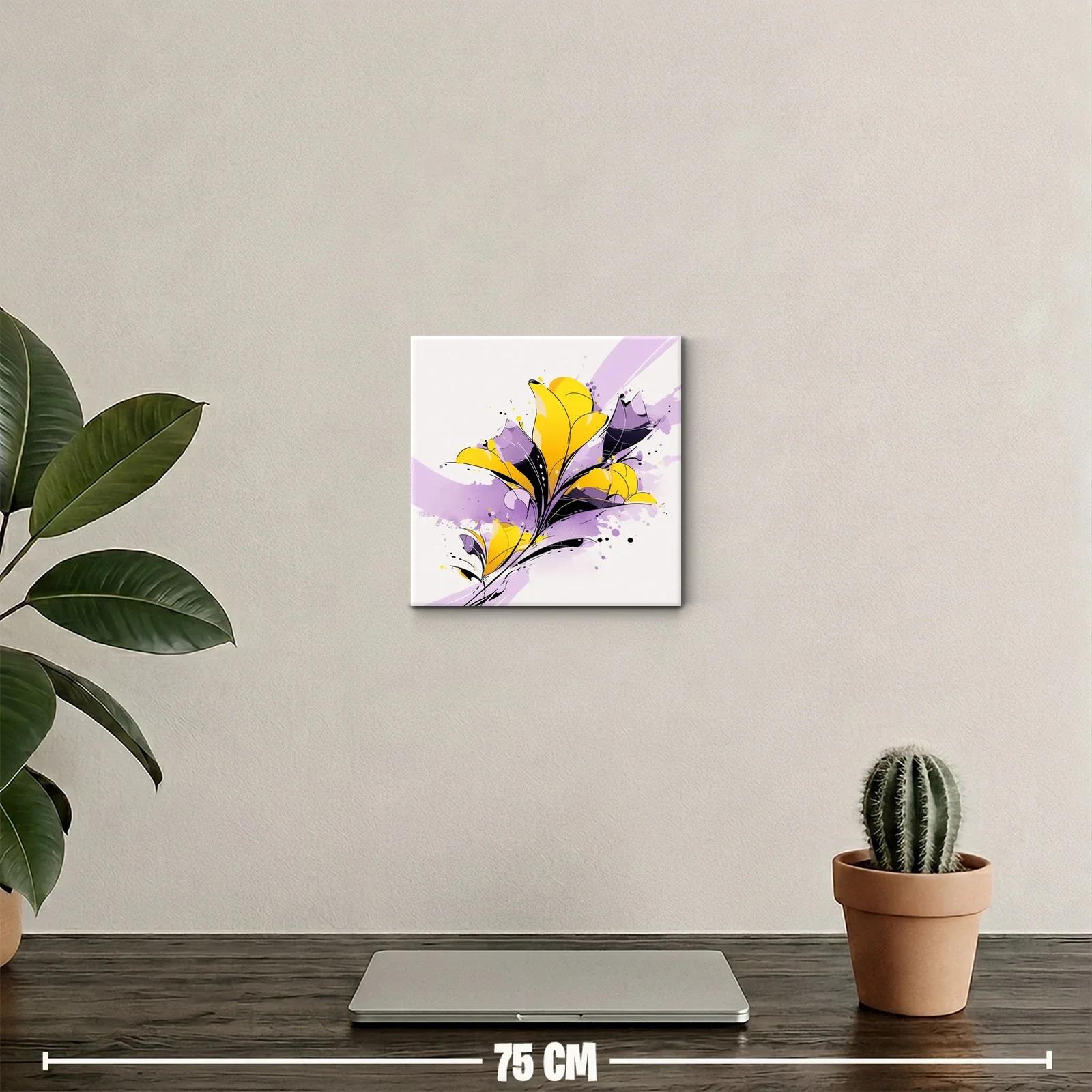 Cuadro floral moderno en tonos vivos y suaves contrastes — miniatura 2