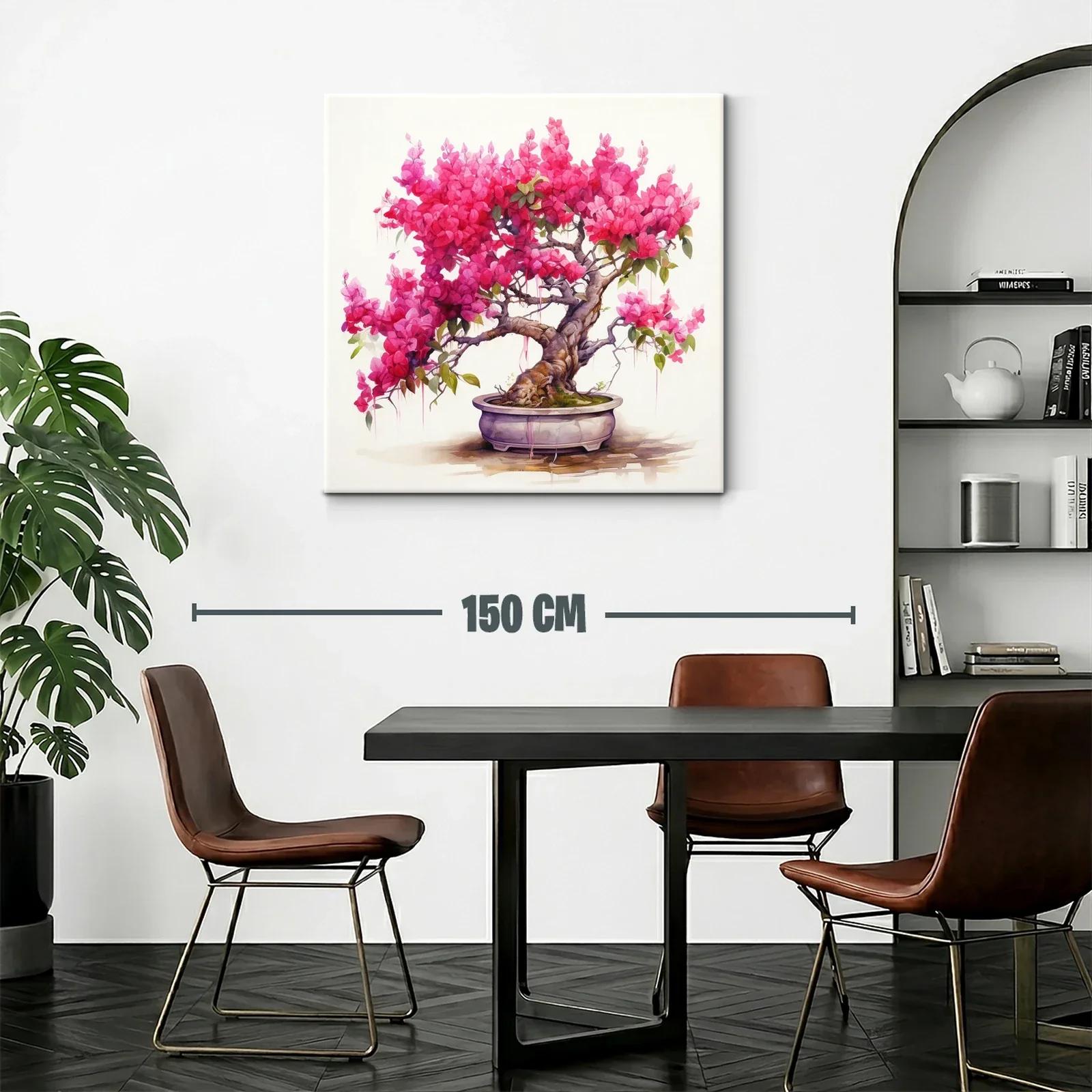 Bonsái con flores vibrantes en tonos rosas y verdes — miniatura 2