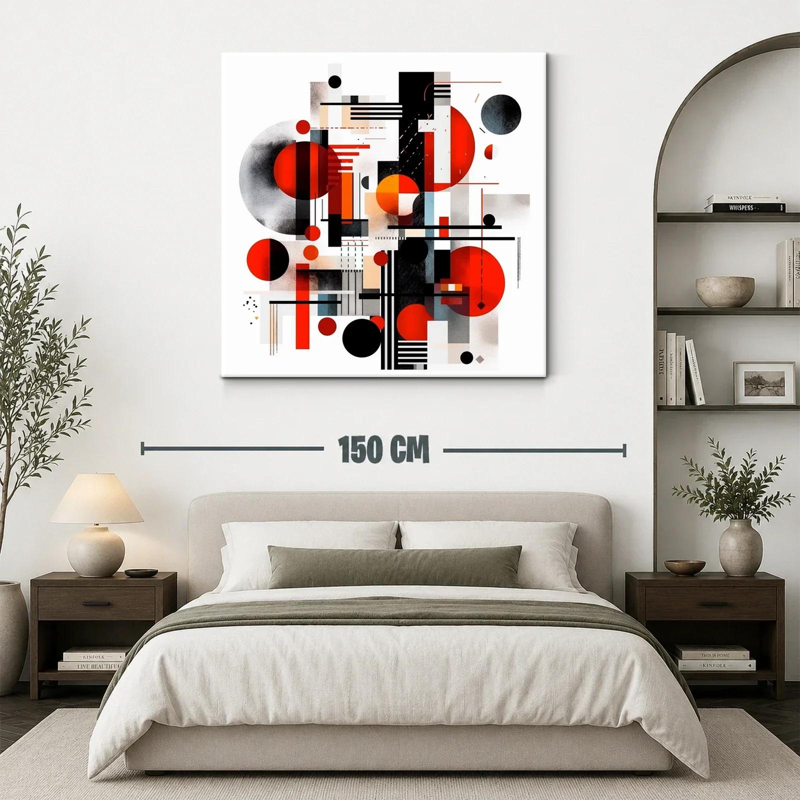 Composición abstracta con formas geométricas en rojo y negro — miniatura 3
