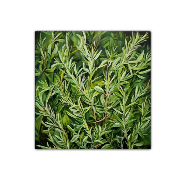 Cuadro decorativo de ramas verdes entrelazadas