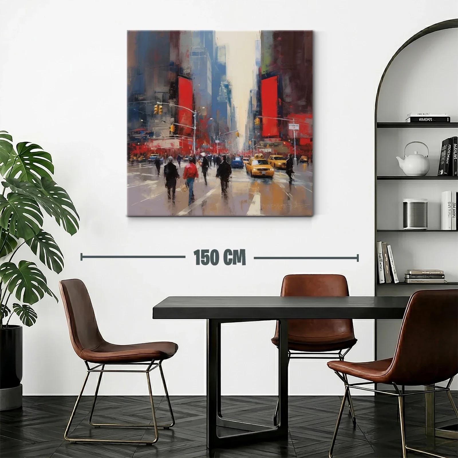 Calle urbana con taxis amarillos y luces vibrantes — miniatura 2