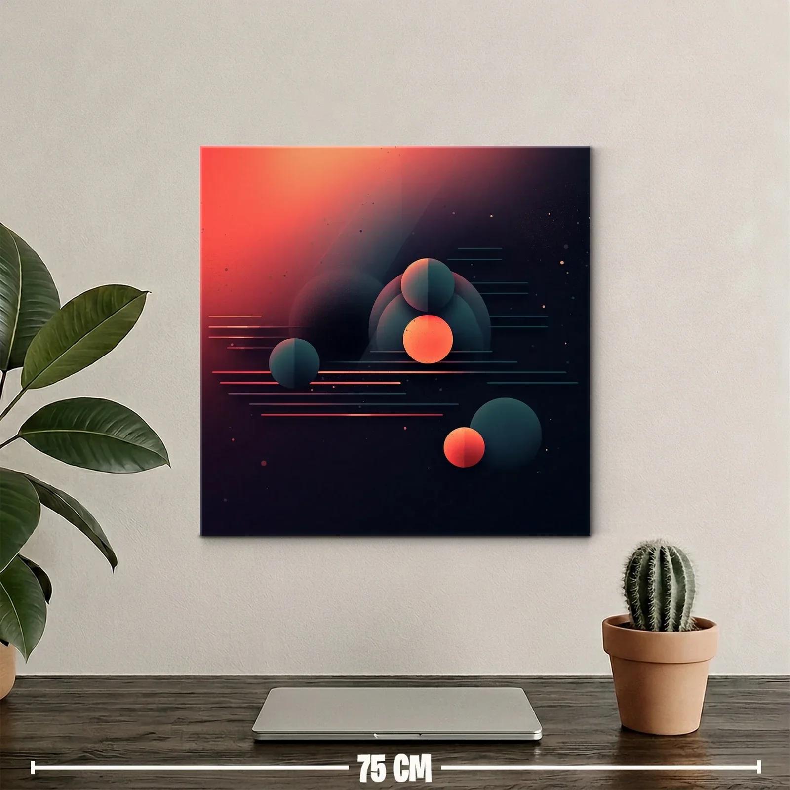 Composición abstracta con esferas y líneas en tonos cálidos — miniatura 2