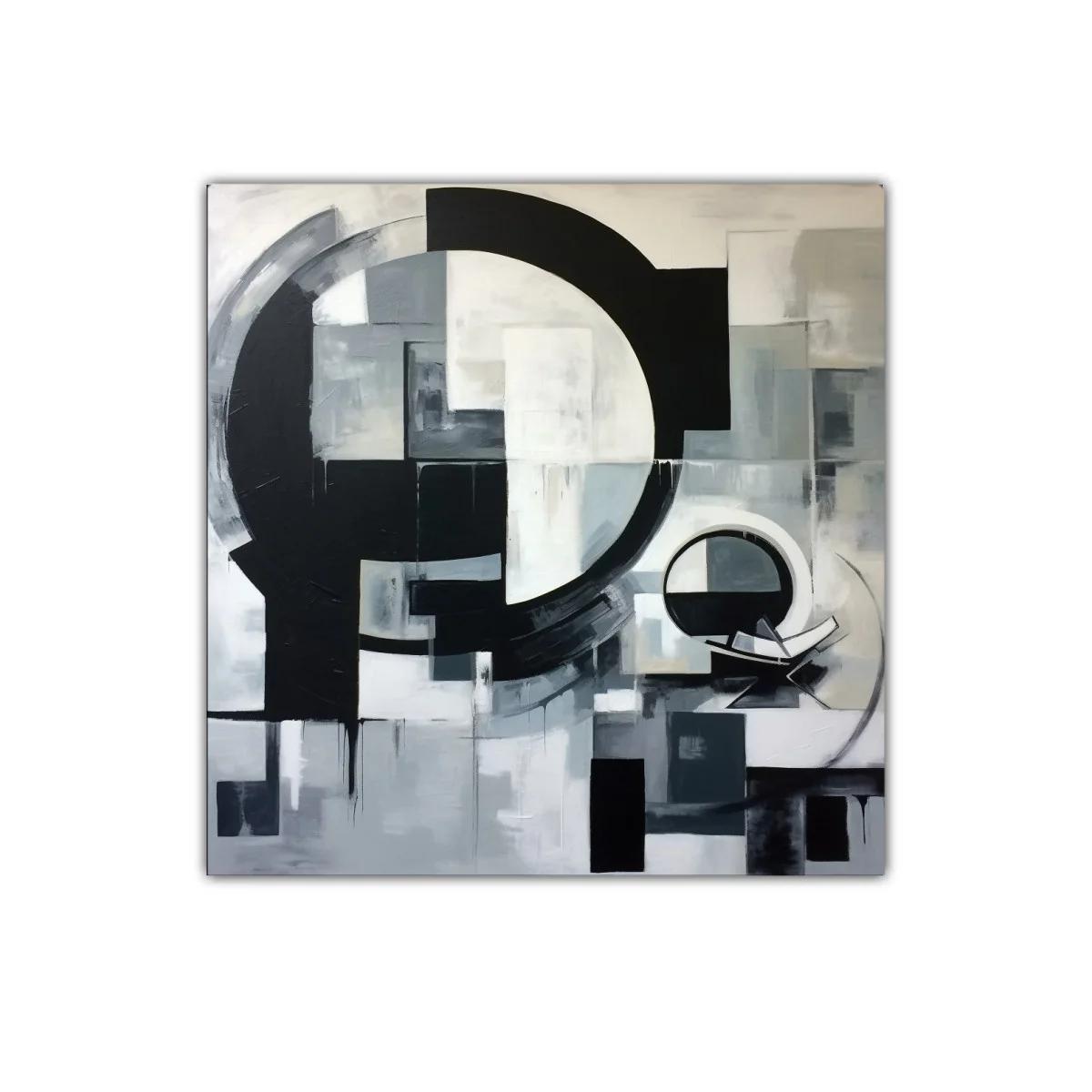 Composición abstracta con círculos y tonos neutros