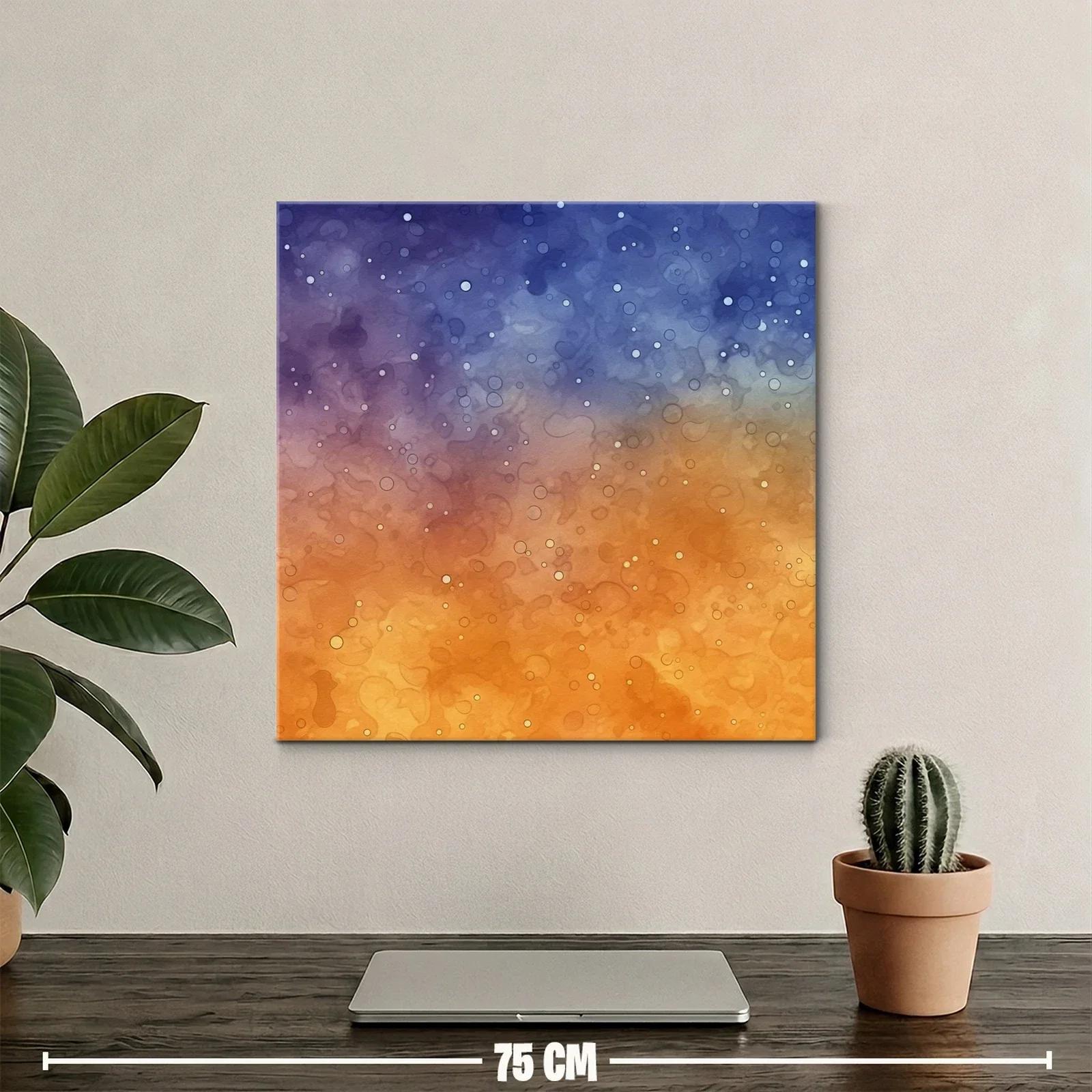 Cuadro abstracto con degradado cálido y frío luminoso — miniatura 2