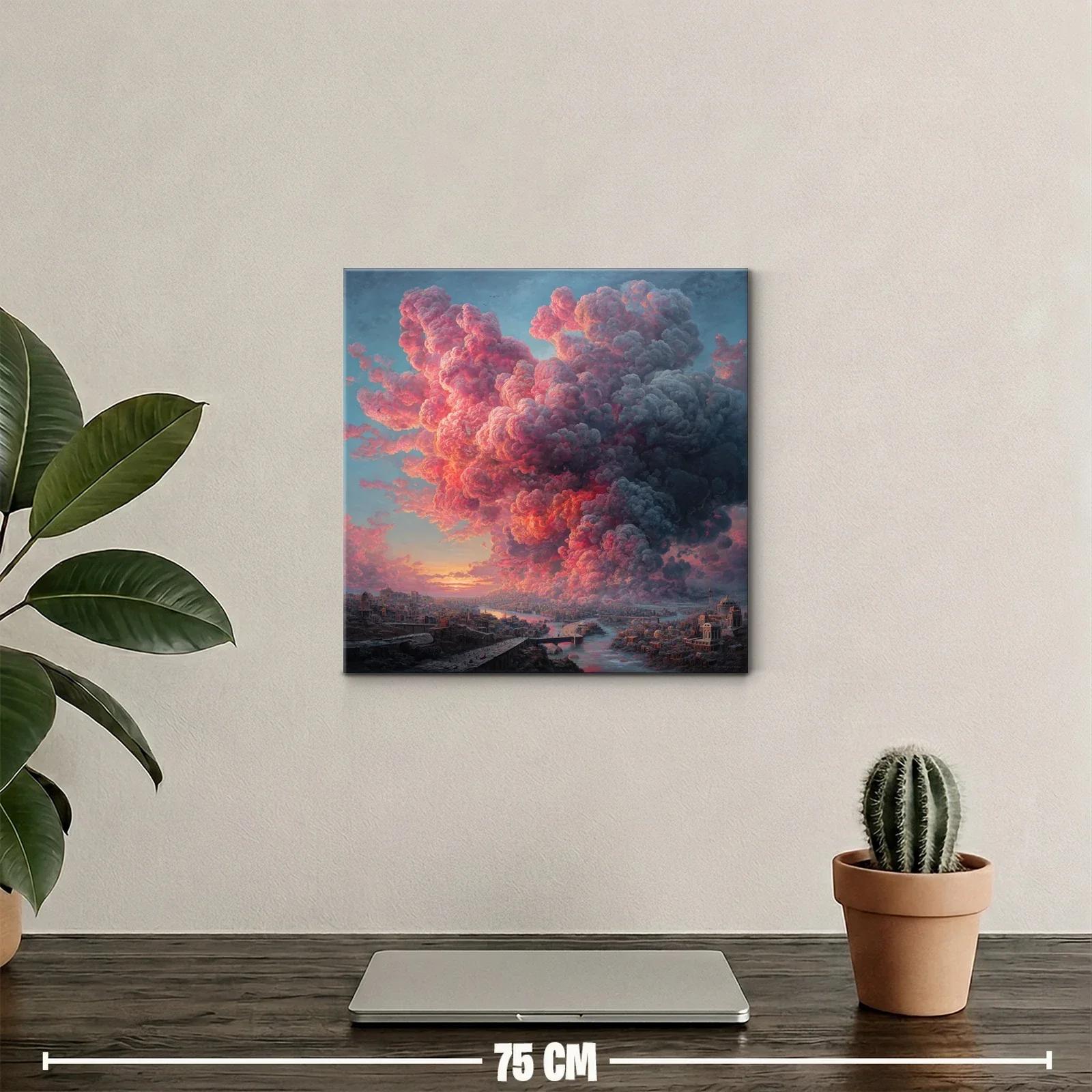 Impactante explosión de nubes al atardecer sobre ciudad — miniatura 2