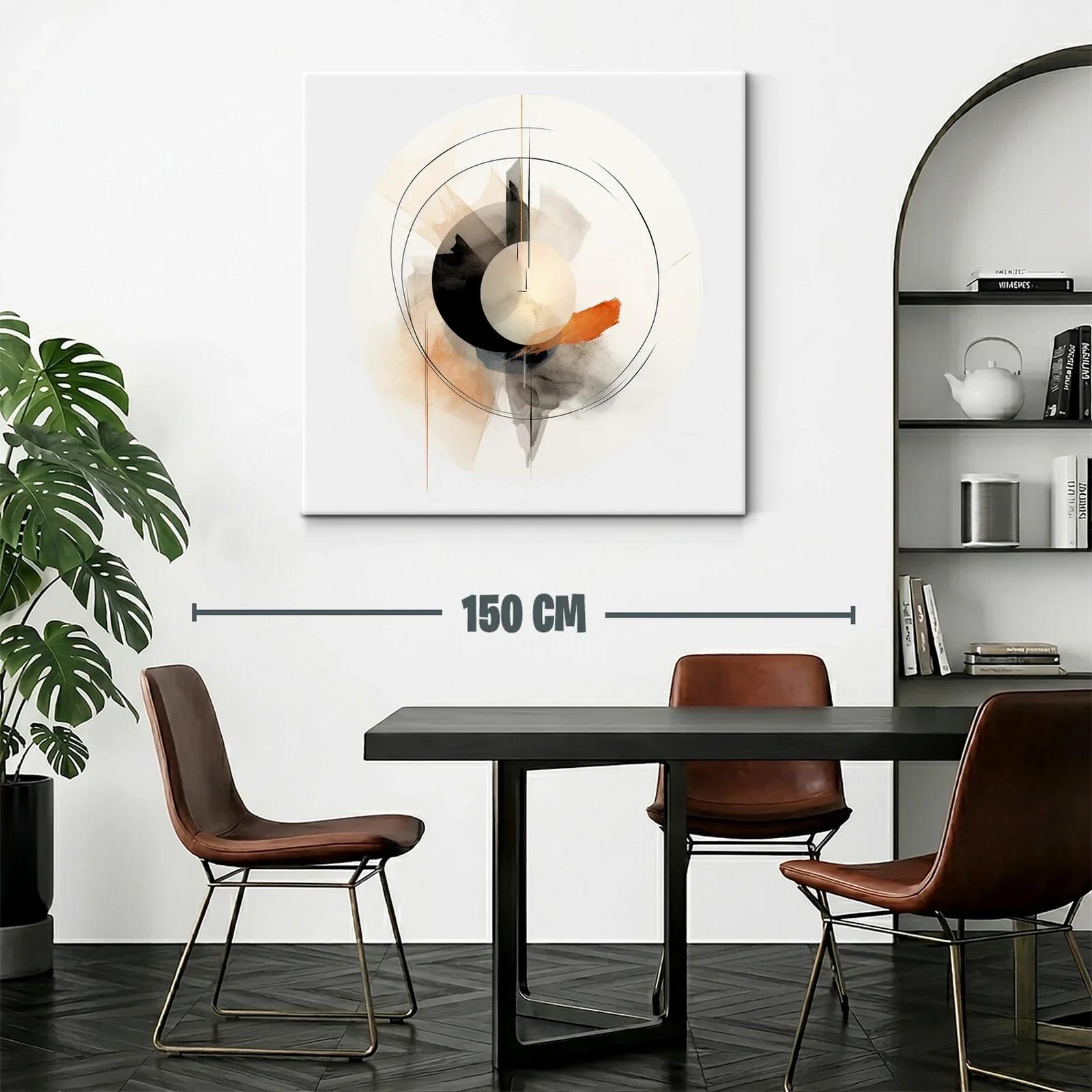 Composición Circular Abstracta en Tonos Neutros y Naranja — miniatura 2