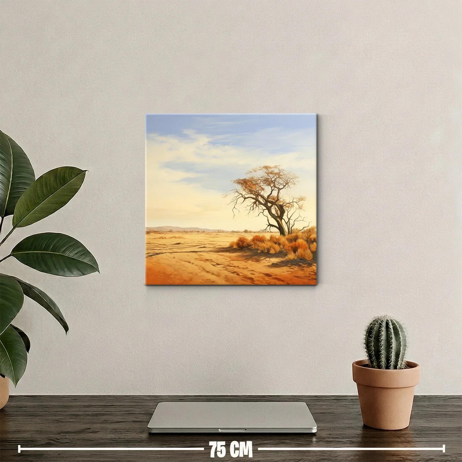 Paisaje sereno con árbol solitario en tonos cálidos — miniatura 2