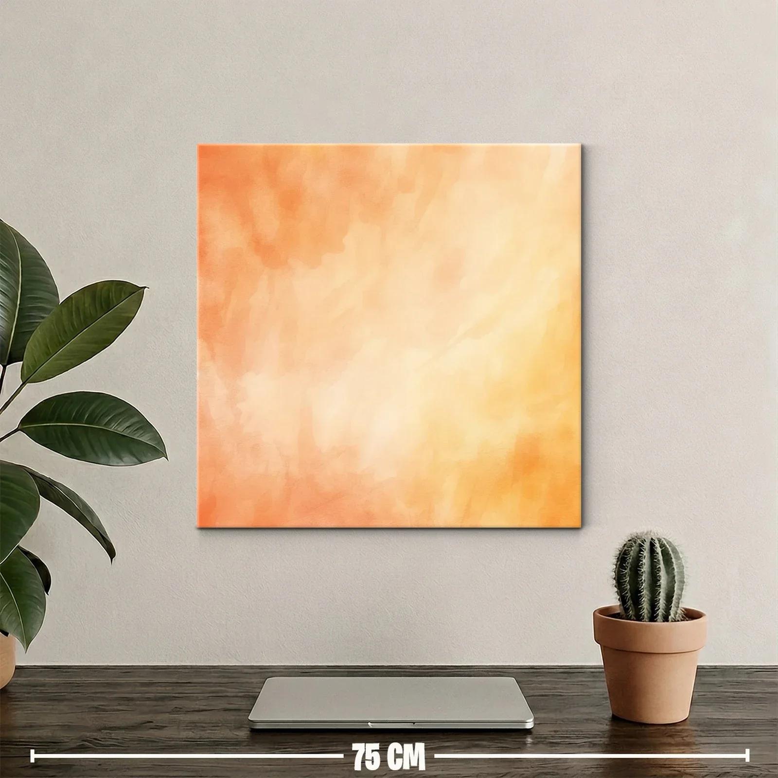 Cuadro abstracto en tonos cálidos naranja y beige — miniatura 2
