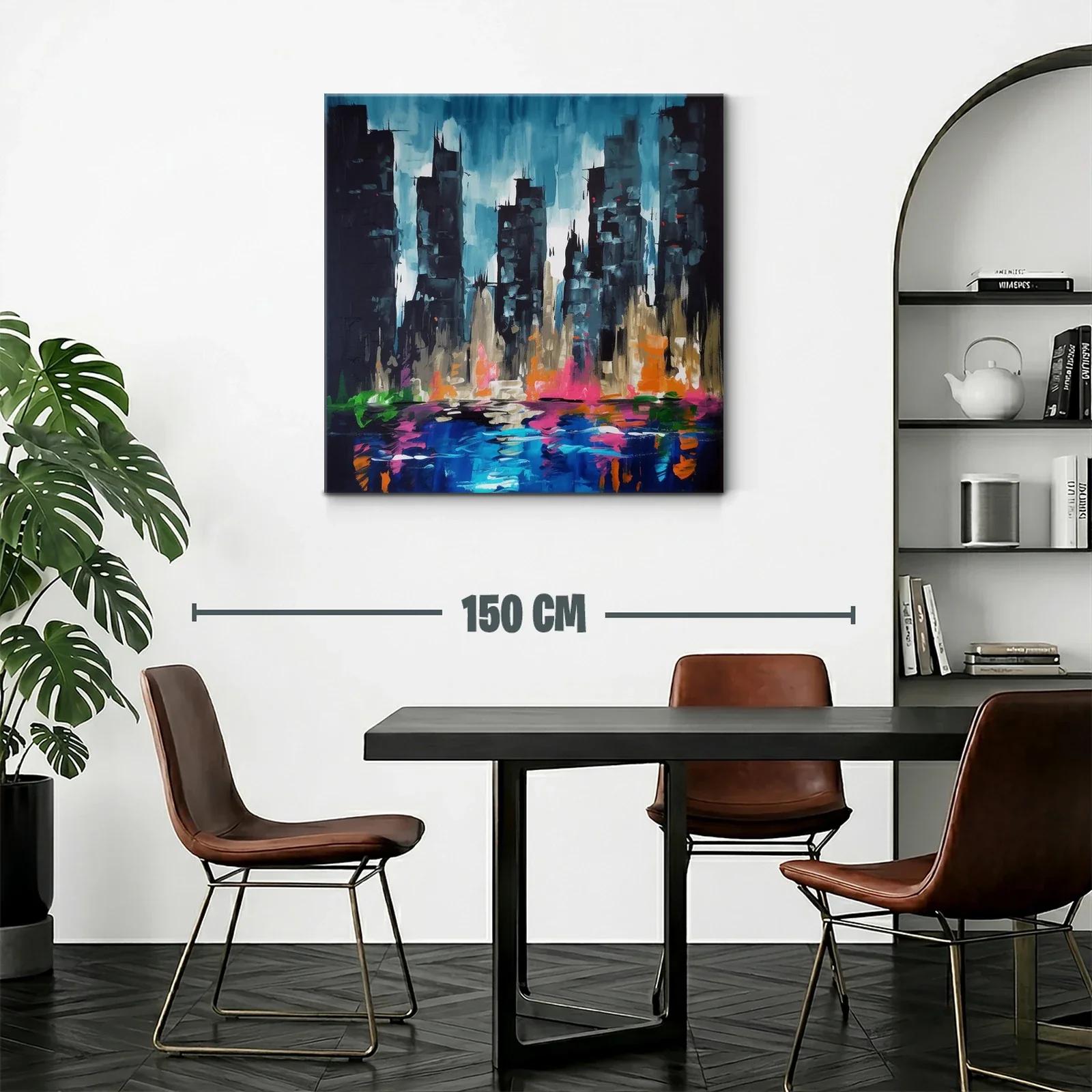 Ciudad nocturna con reflejos vibrantes y luz dinámica — miniatura 2