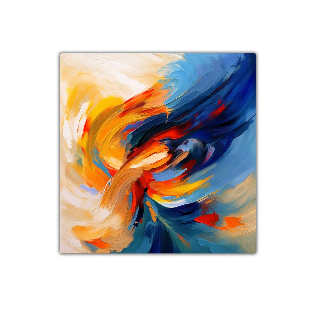 Cuadro abstracto con explosión dinámica de colores