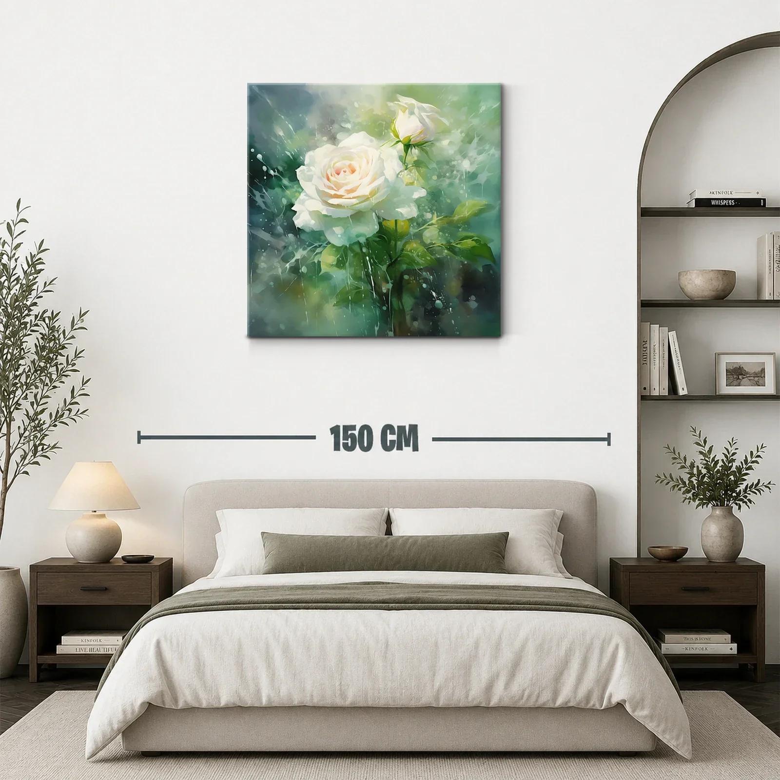 Elegancia natural de rosas blancas en tonos suaves y verdes — miniatura 3