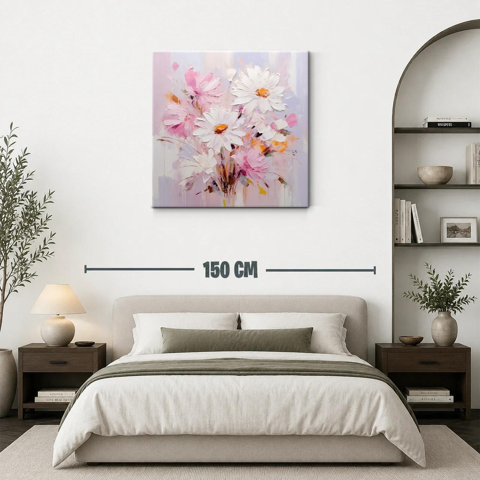 Cuadro floral con margaritas en tonos suaves y delicados — miniatura 3