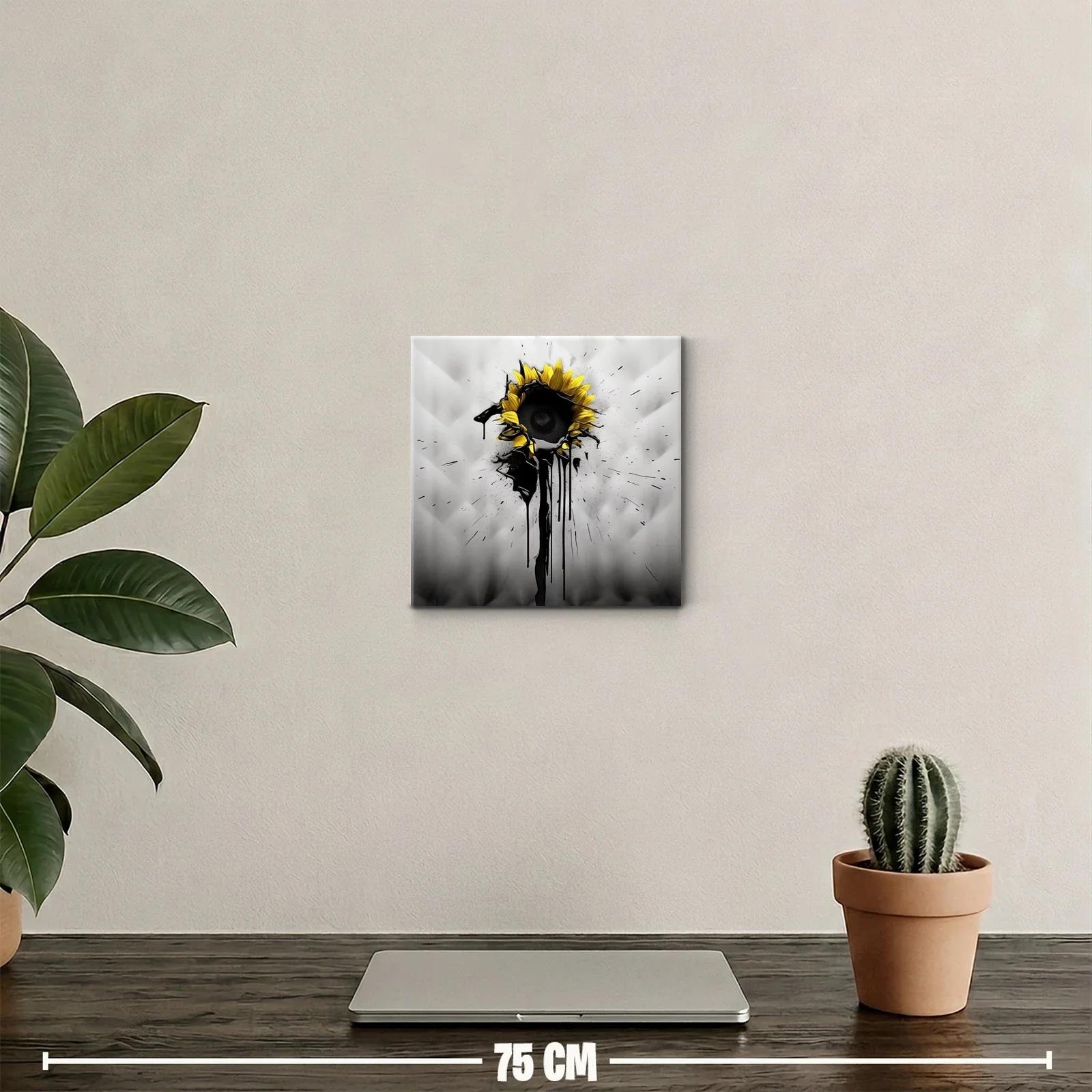 Girasol moderno con toque de tinta negra expresiva — miniatura 2