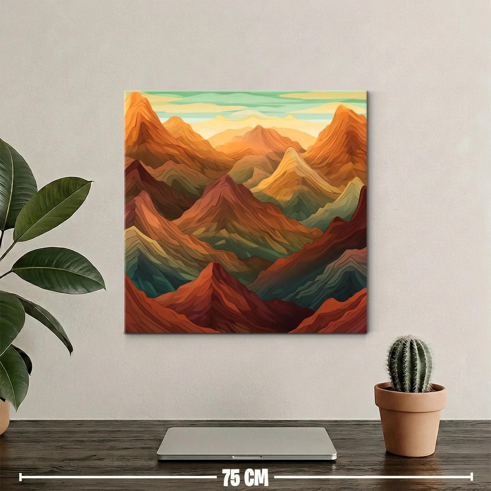 Montañas abstractas con tonos cálidos al atardecer — miniatura 2