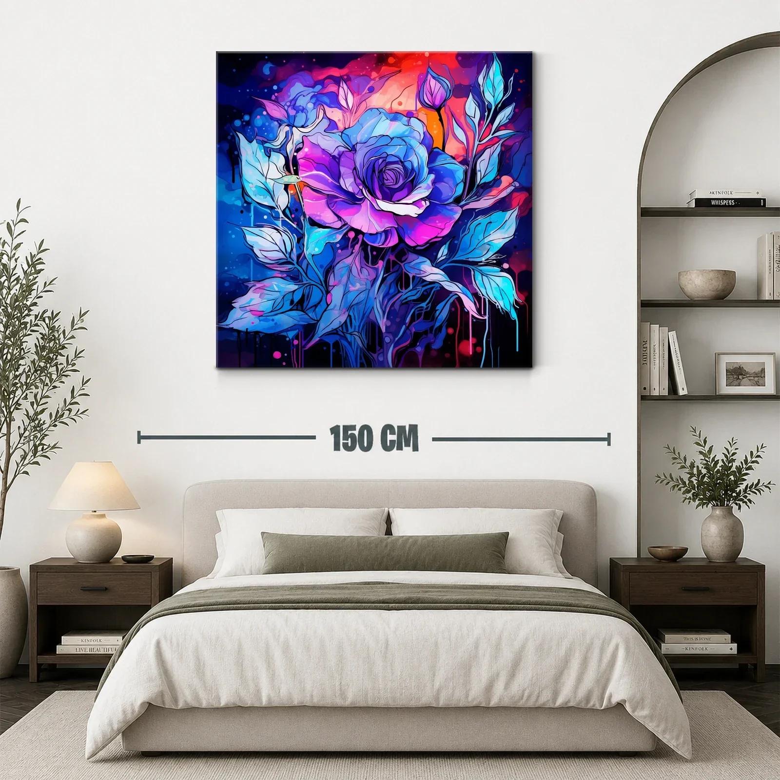 Rosa vibrante en tonos azules y morados para un toque moderno — miniatura 3
