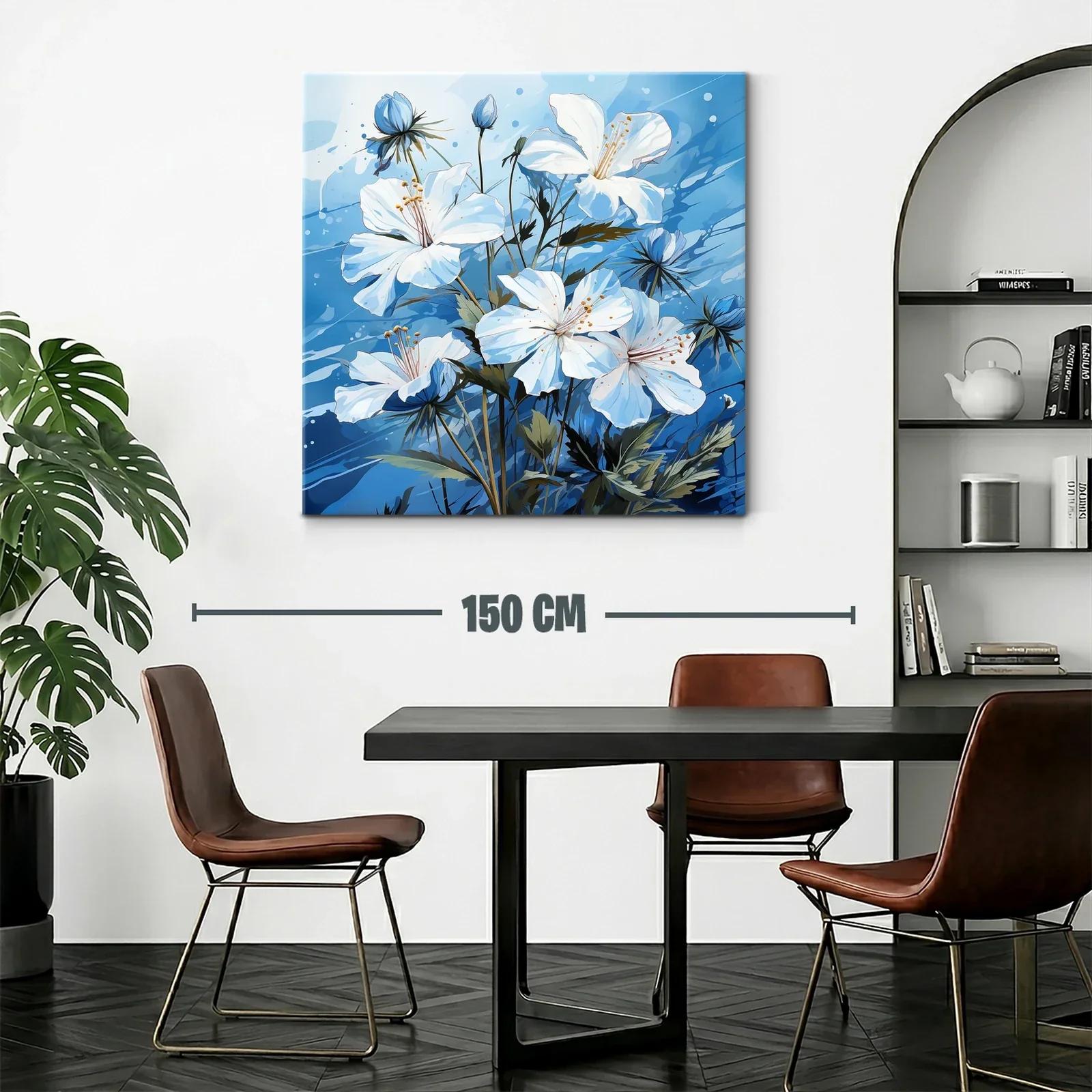 Elegancia floral en tonos frescos y azules vibrantes — miniatura 2