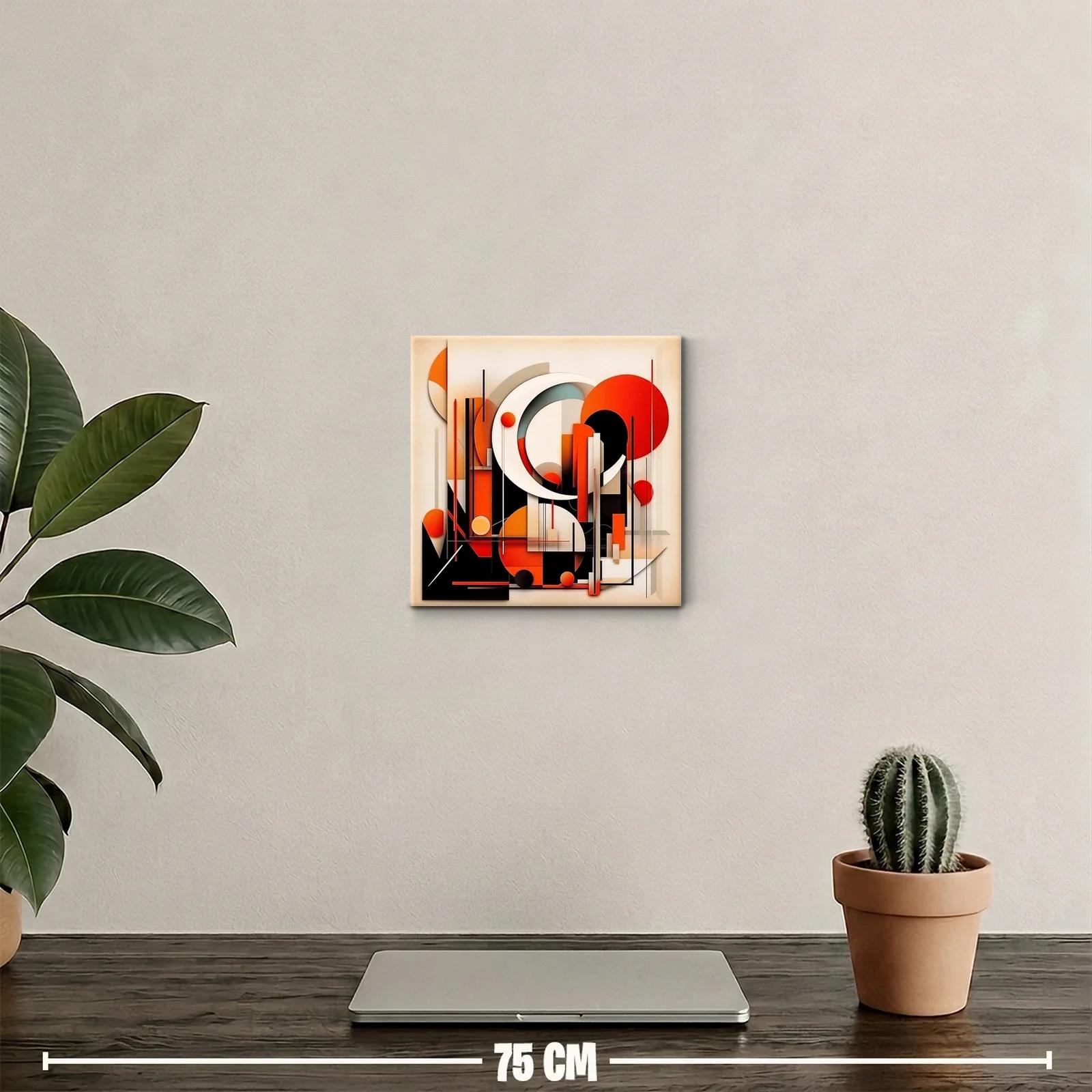 Cuadro abstracto con formas geométricas y colores vibrantes — miniatura 2