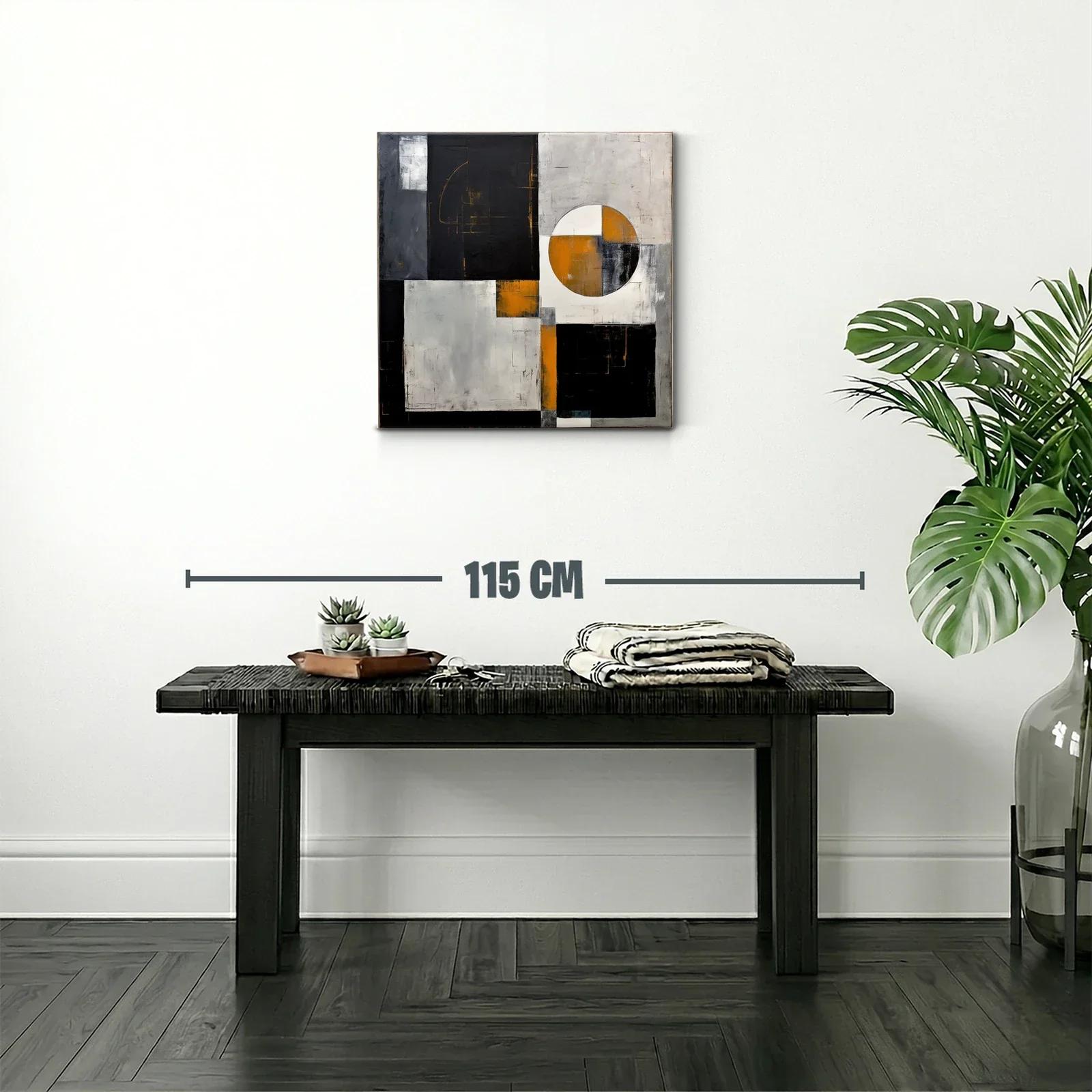 Composición geométrica con tonos negros y ocre — miniatura 2