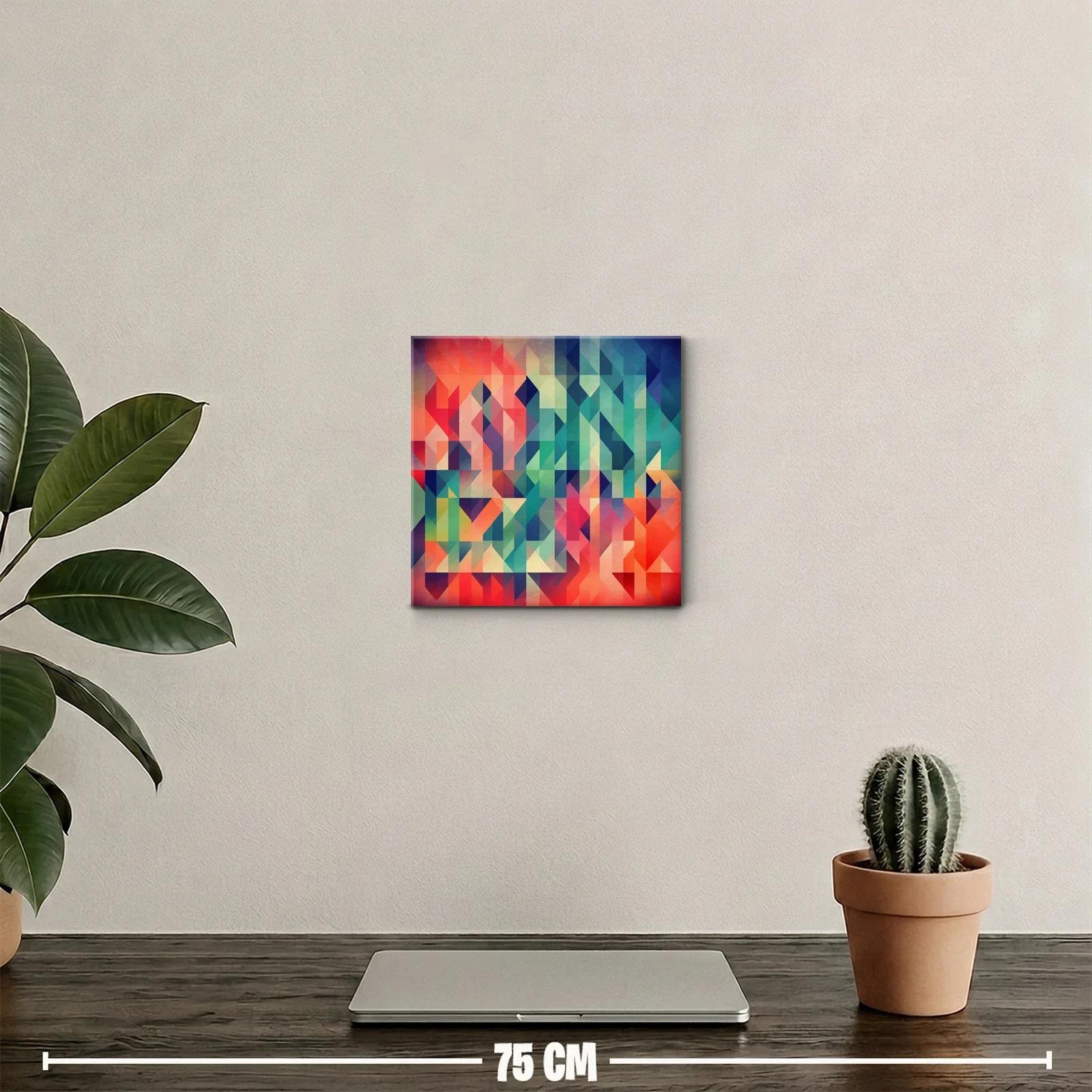 Composición geométrica vibrante con triángulos coloridos — miniatura 2