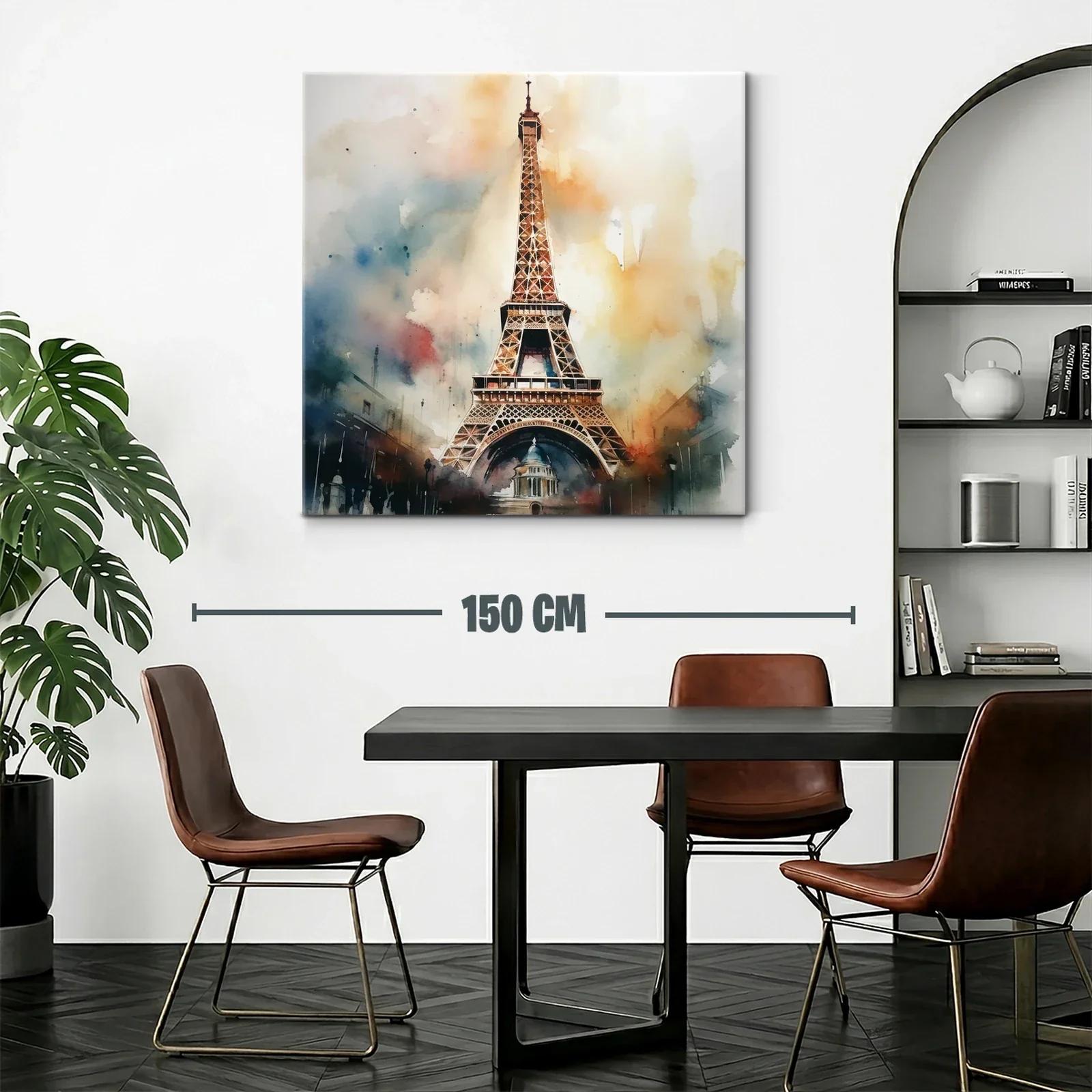 Cuadro Torre Eiffel con tonalidades cálidas y difusas — miniatura 2